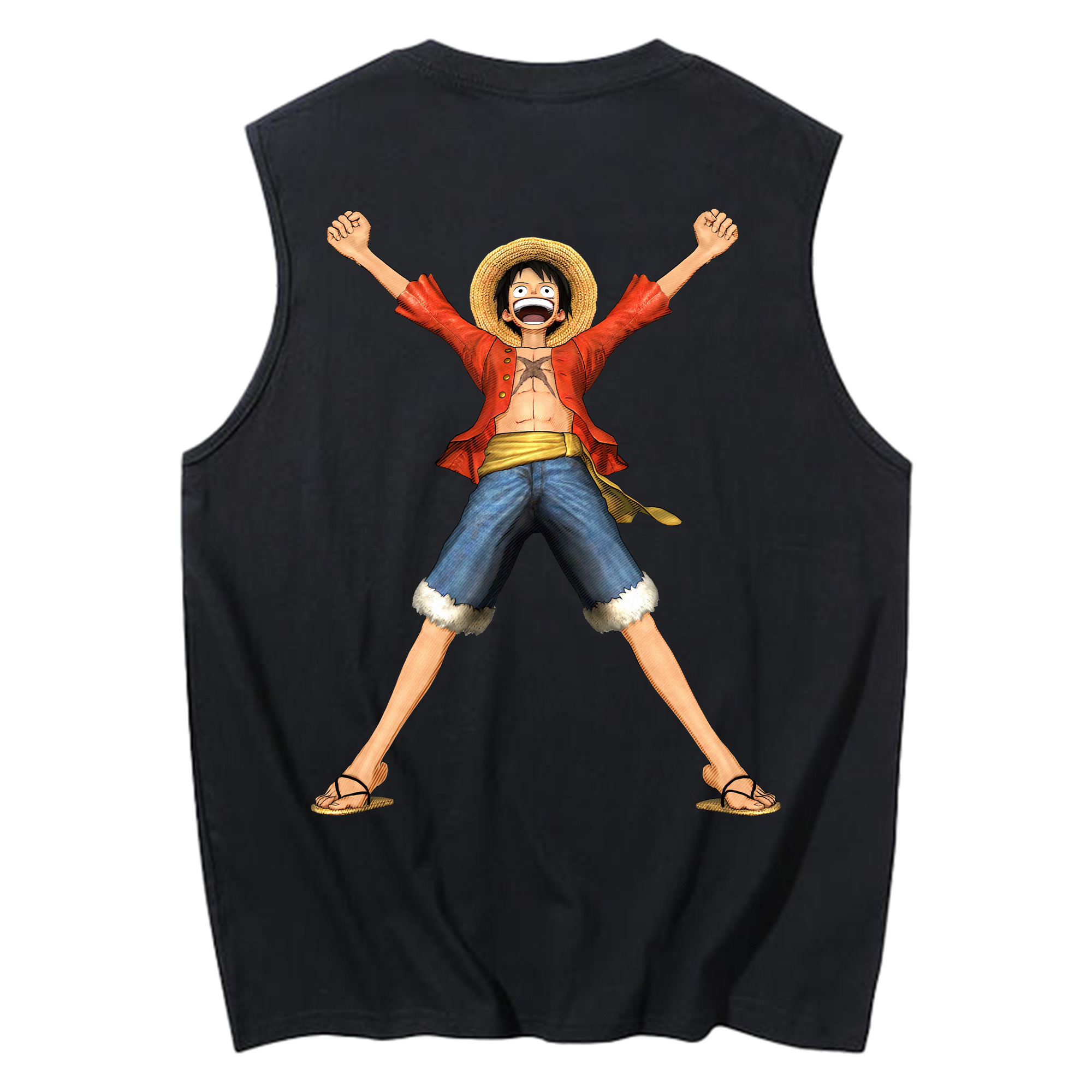 ワンピース モンキー・D・ルフィ ONE PIECE Monkey D. Luffy コットン100％タンクトップ（背面プリント）