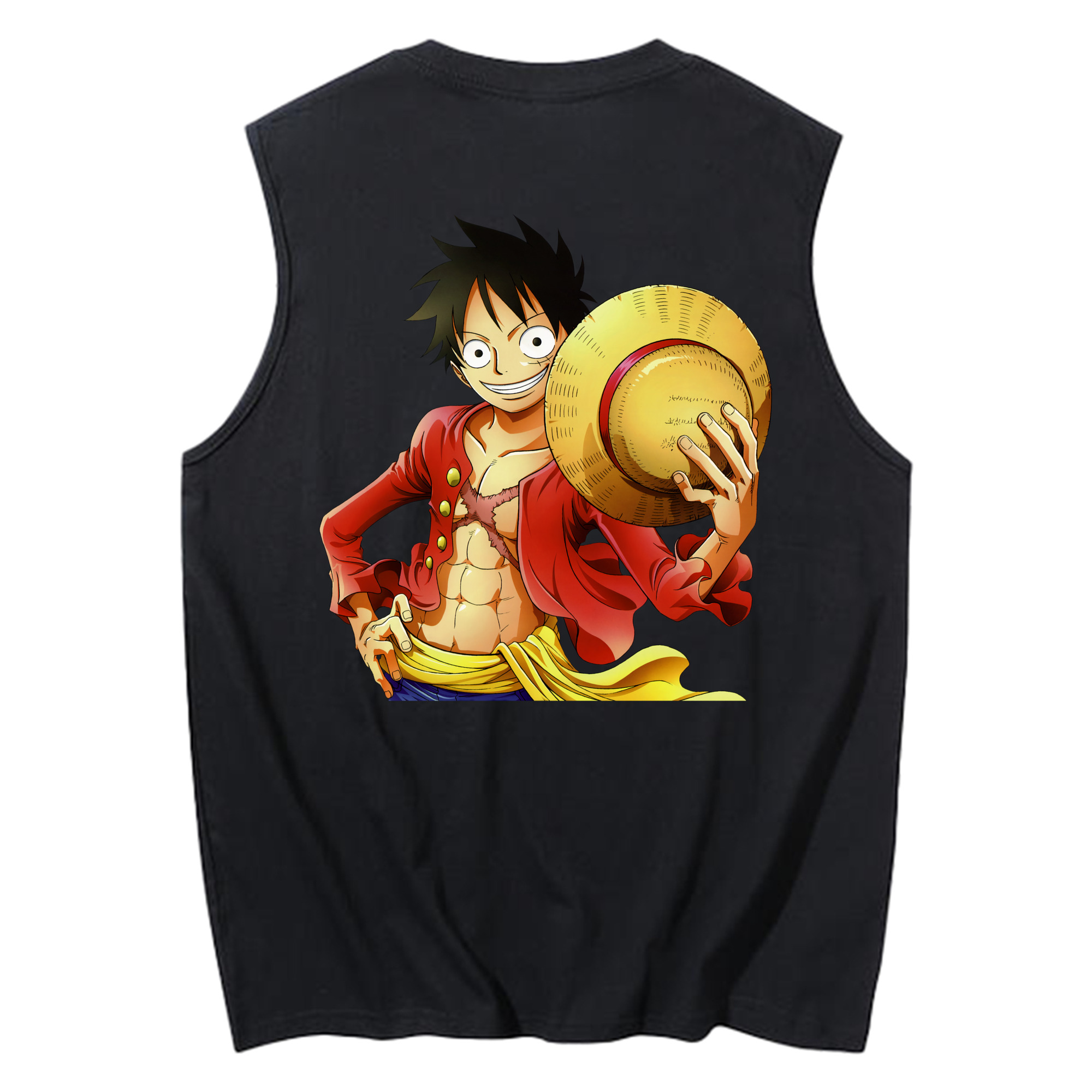ワンピース モンキー・D・ルフィ ONE PIECE Monkey D. Luffy コットン100％タンクトップ（背面プリント）