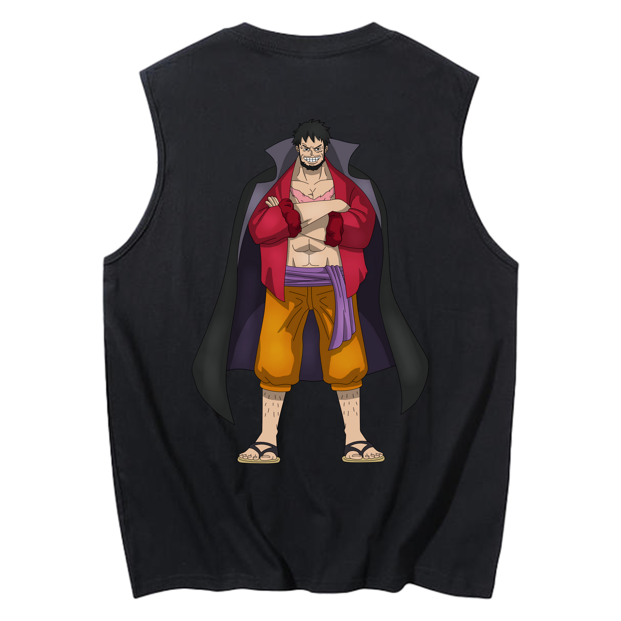 ワンピース モンキー・D・ルフィ ONE PIECE Monkey D. Luffy コットン100％タンクトップ（背面プリント）