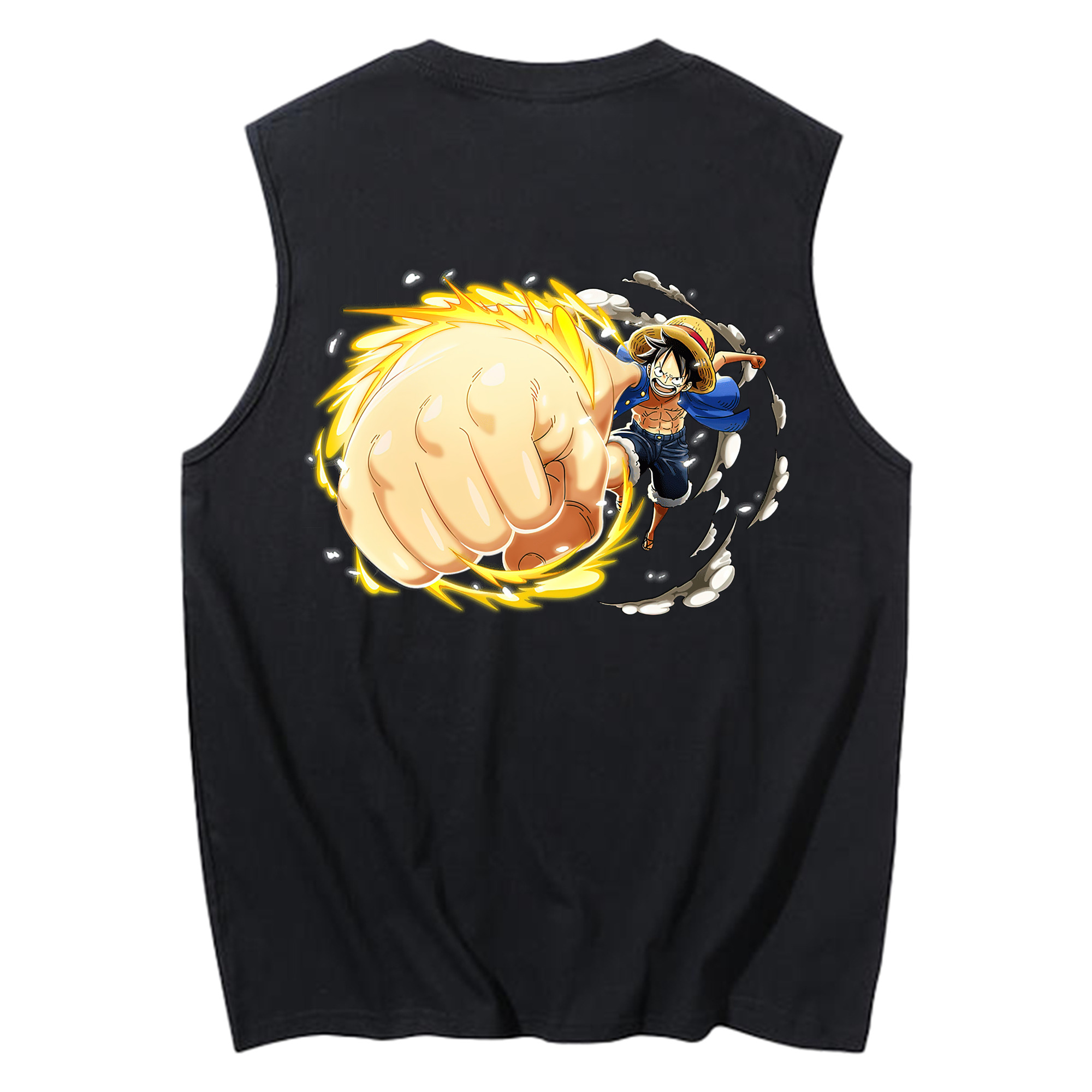 ワンピース モンキー・D・ルフィ ONE PIECE Monkey D. Luffy コットン100％タンクトップ（背面プリント）