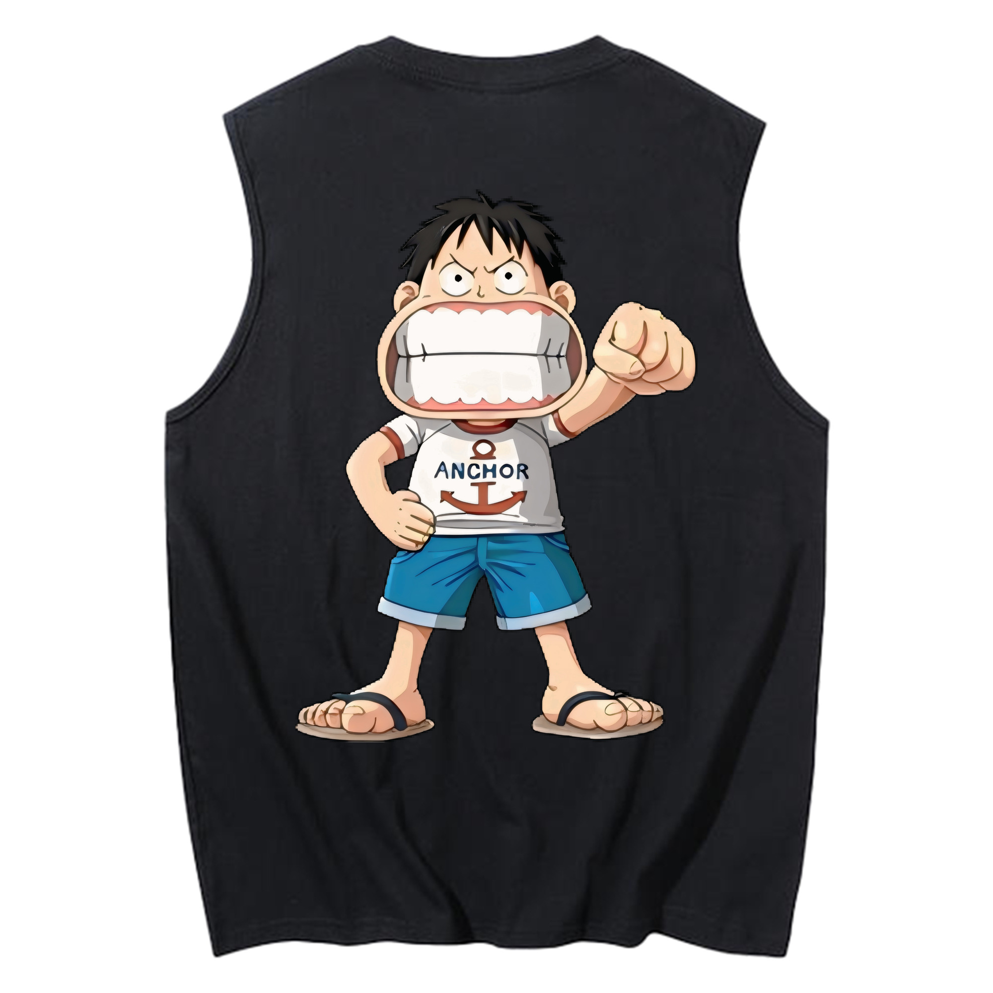 ワンピース モンキー・D・ルフィ ONE PIECE Monkey D. Luffy コットン100％タンクトップ（背面プリント）