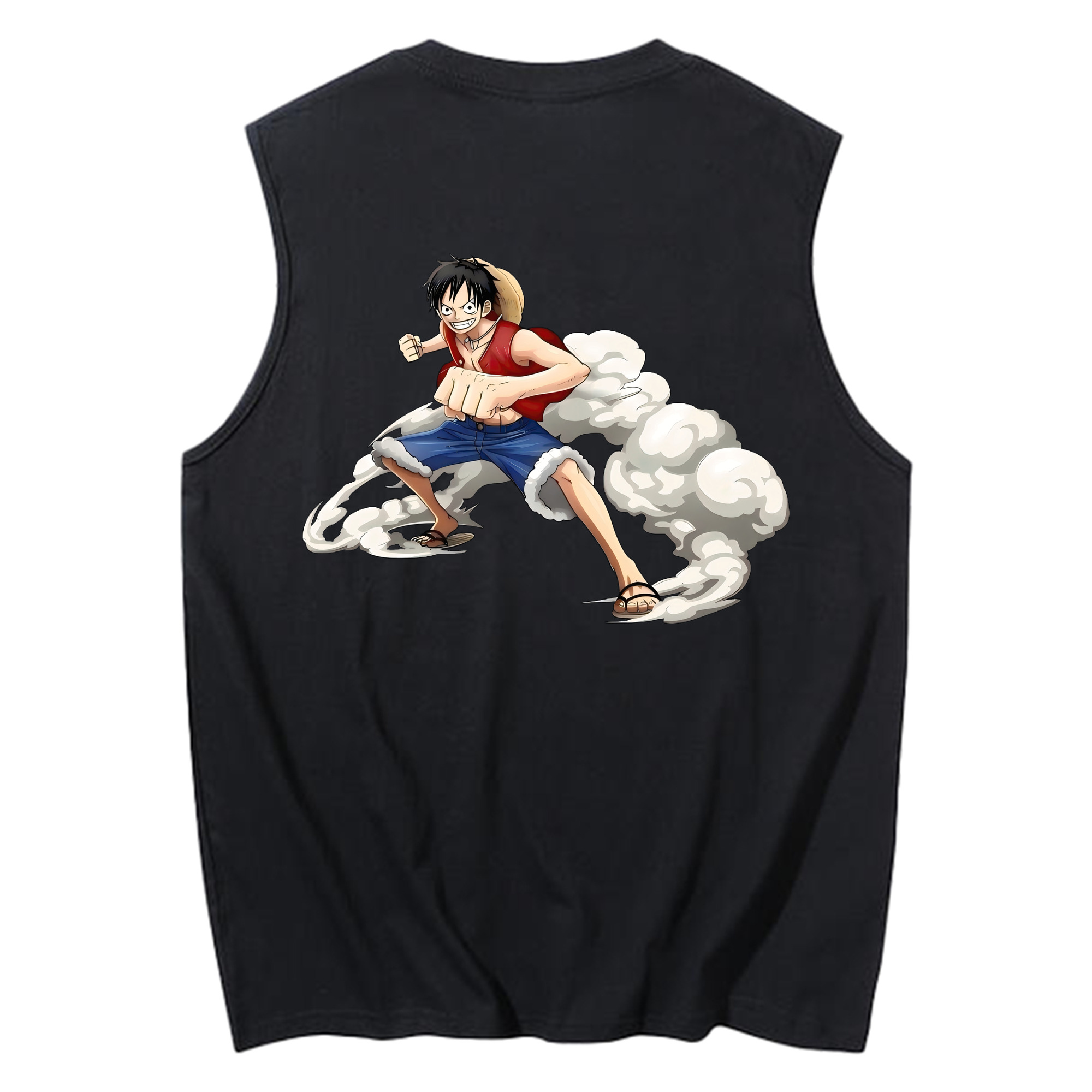 ワンピース モンキー・D・ルフィ ONE PIECE Monkey D. Luffy コットン100％タンクトップ（背面プリント）