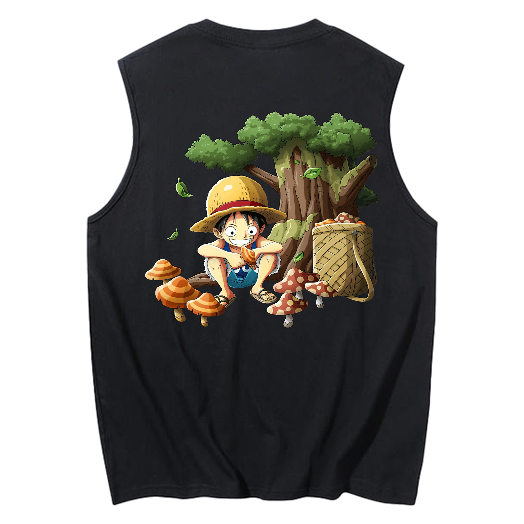 ワンピース モンキー・D・ルフィ ONE PIECE Monkey D. Luffy コットン100％タンクトップ（背面プリント）