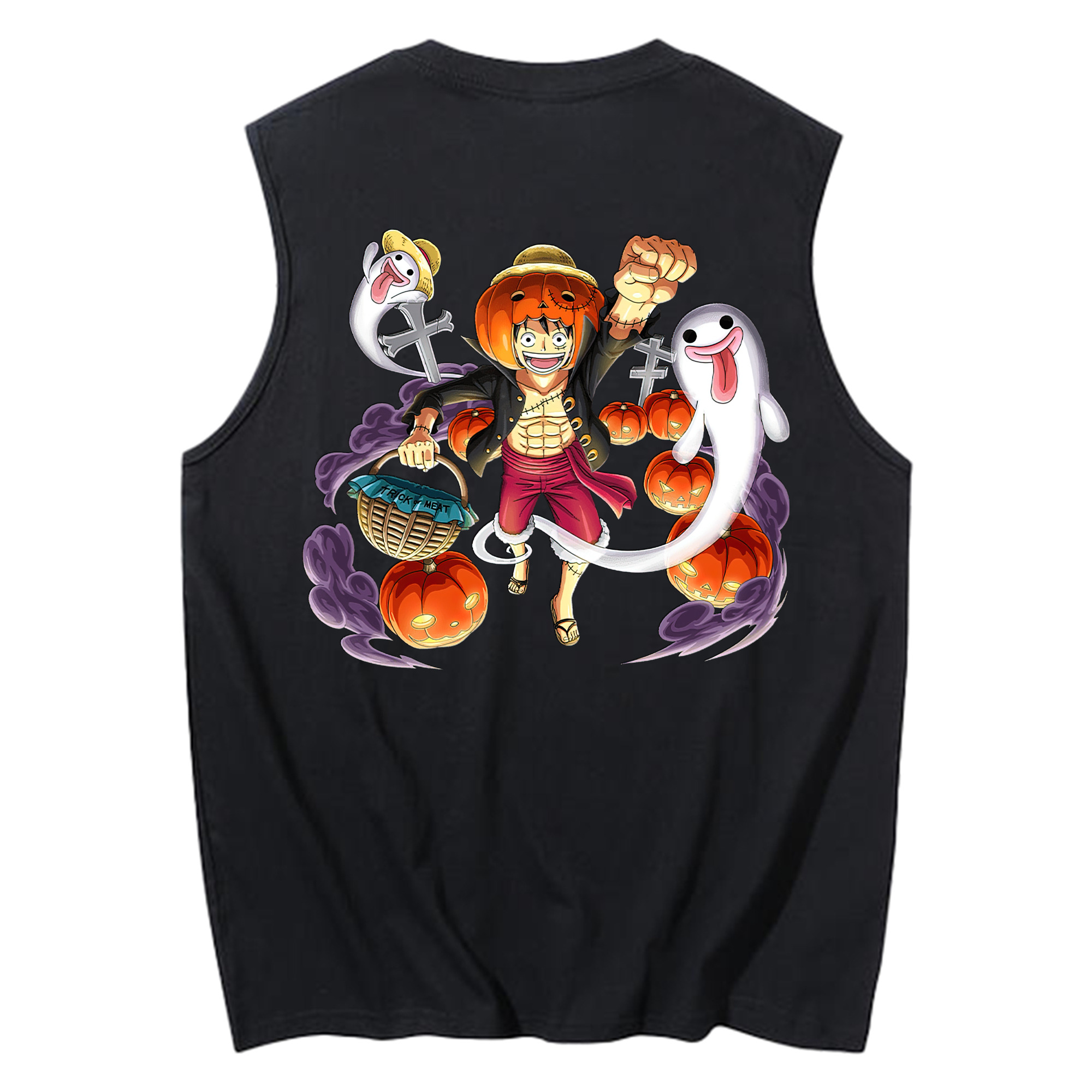 ワンピース モンキー・D・ルフィ ONE PIECE Monkey D. Luffy コットン100％タンクトップ（背面プリント）