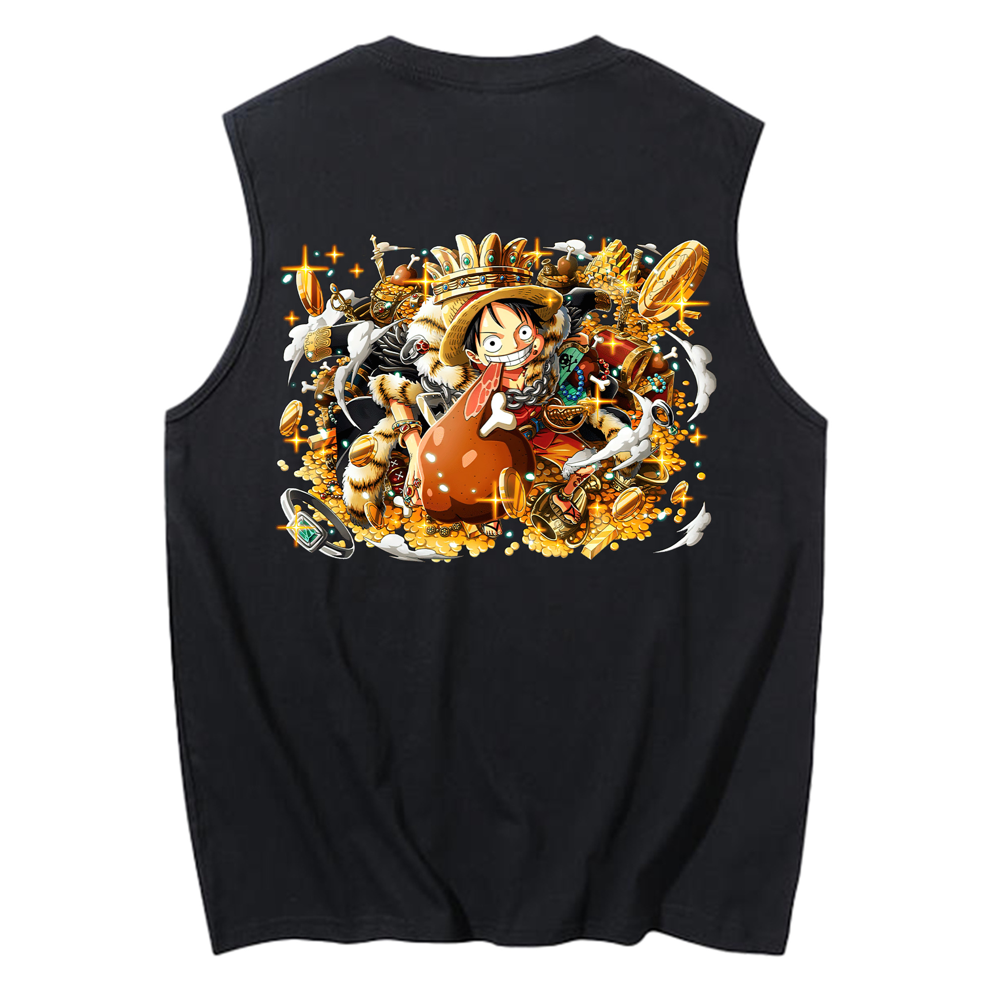 ワンピース モンキー・D・ルフィ ONE PIECE Monkey D. Luffy コットン100％タンクトップ（背面プリント）