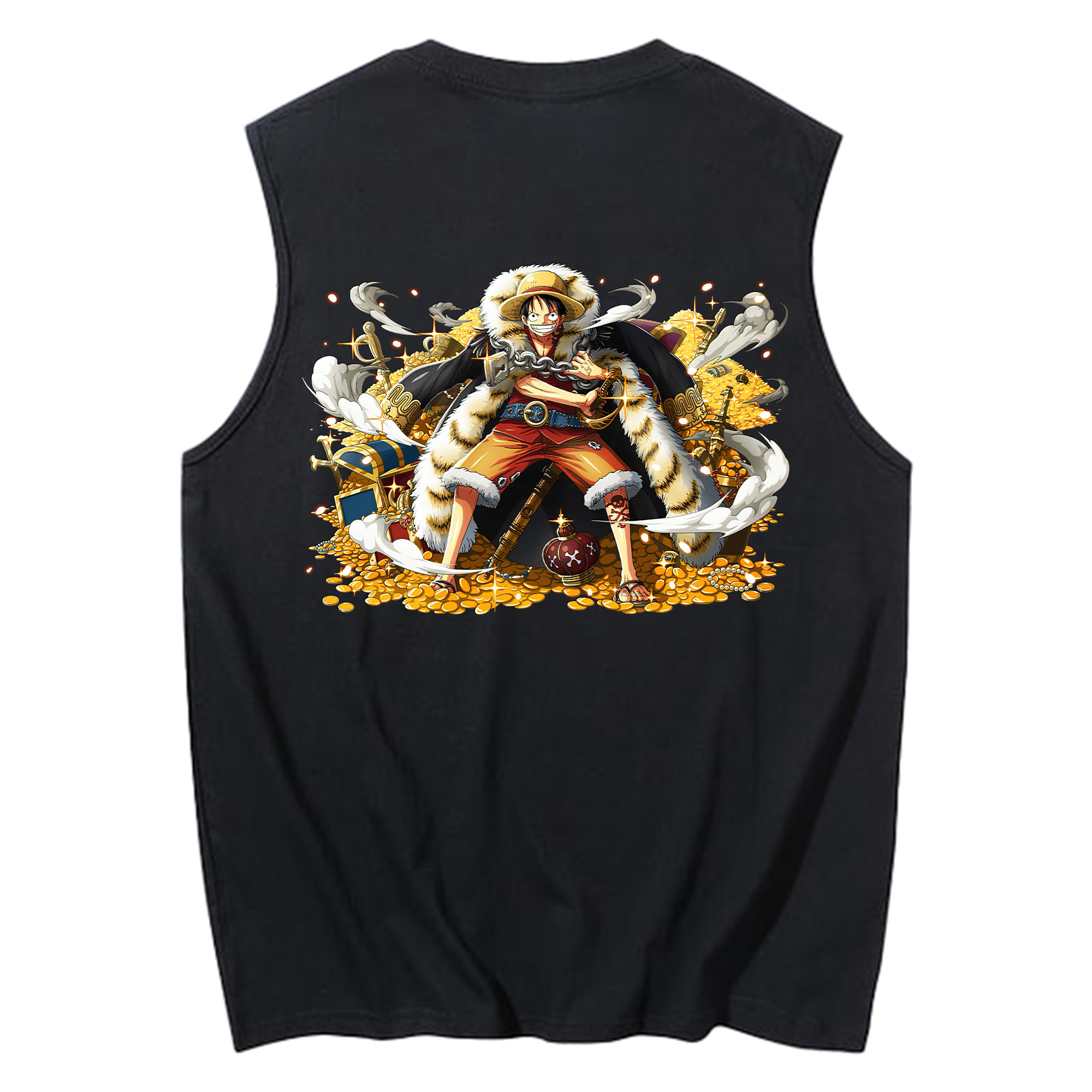 ワンピース モンキー・D・ルフィ ONE PIECE Monkey D. Luffy コットン100％タンクトップ（背面プリント）