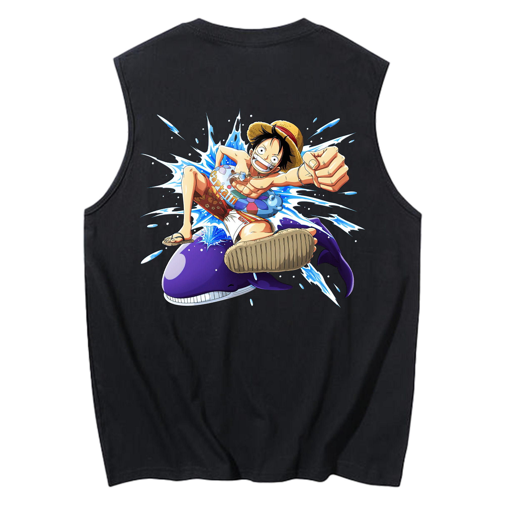 ワンピース モンキー・D・ルフィ ONE PIECE Monkey D. Luffy コットン100％タンクトップ（背面プリント）