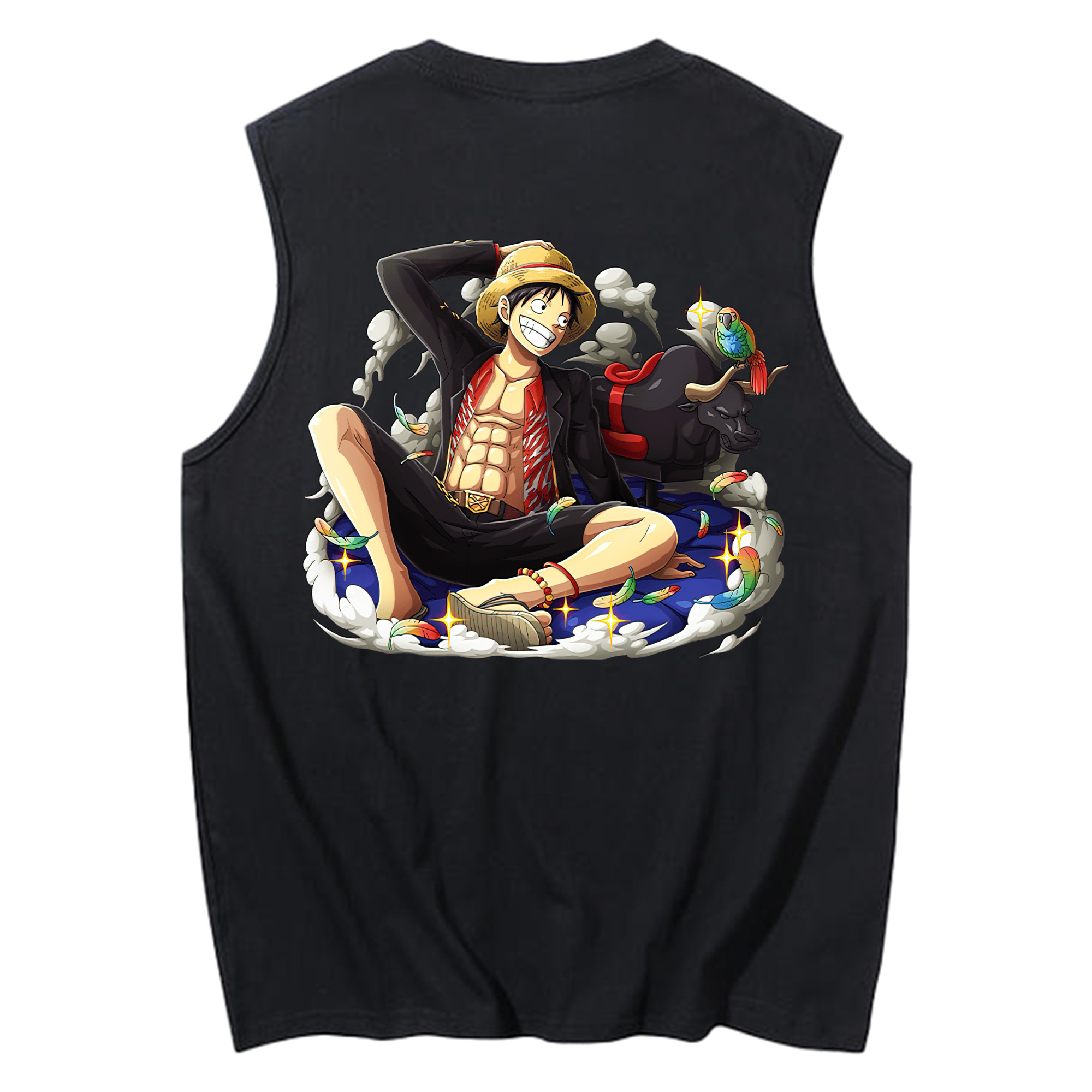 ワンピース モンキー・D・ルフィ ONE PIECE Monkey D. Luffy コットン100％タンクトップ（背面プリント）
