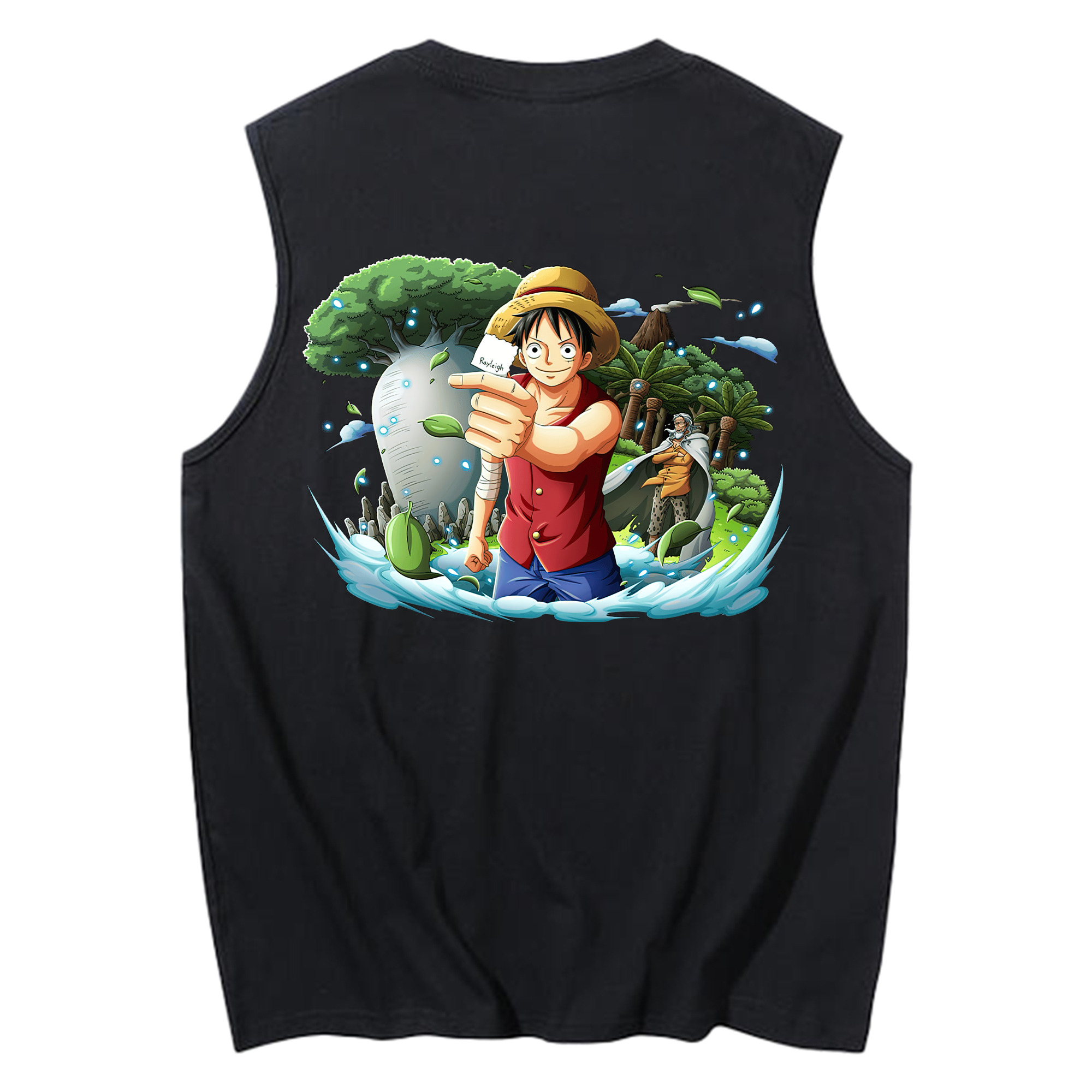 ワンピース モンキー・D・ルフィ ONE PIECE Monkey D. Luffy コットン100％タンクトップ（背面プリント）