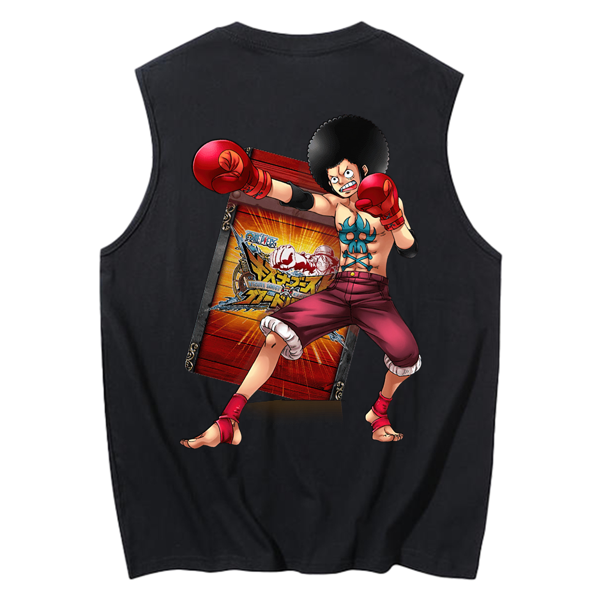 ワンピース モンキー・D・ルフィ ONE PIECE Monkey D. Luffy コットン100％タンクトップ（背面プリント）