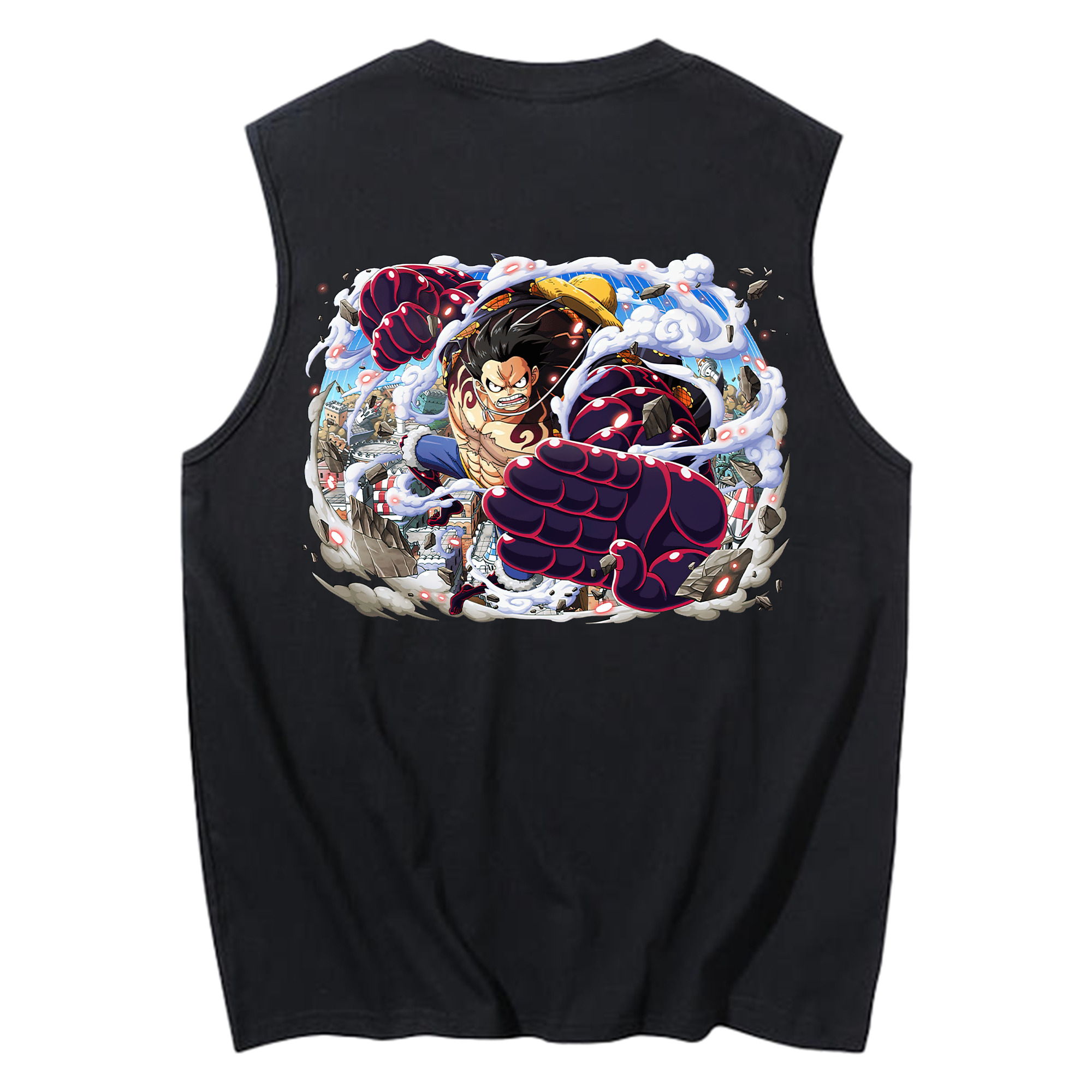 ワンピース モンキー・D・ルフィ ONE PIECE Monkey D. Luffy コットン100％タンクトップ（背面プリント）