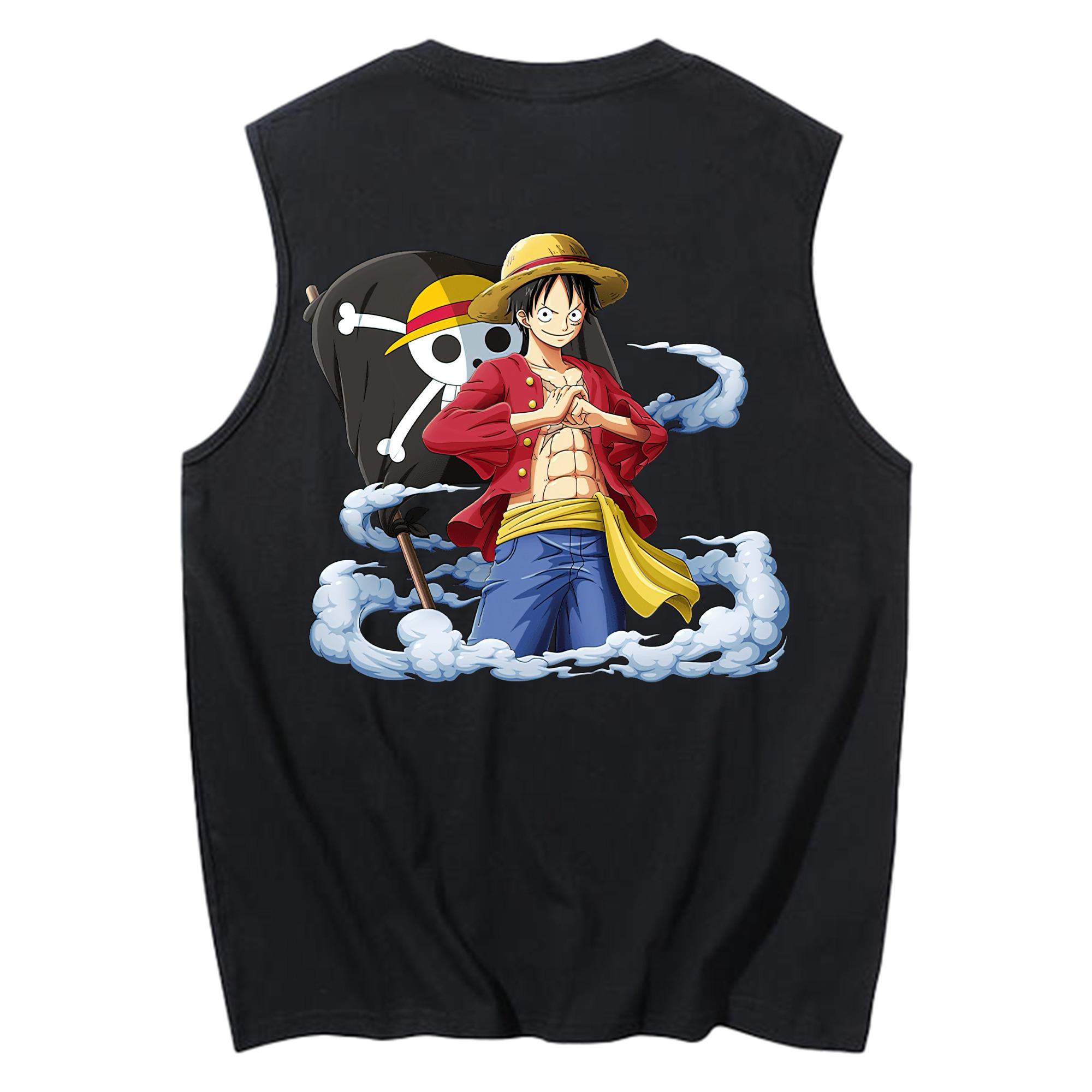 ワンピース モンキー・D・ルフィ ONE PIECE Monkey D. Luffy コットン100％タンクトップ（背面プリント）