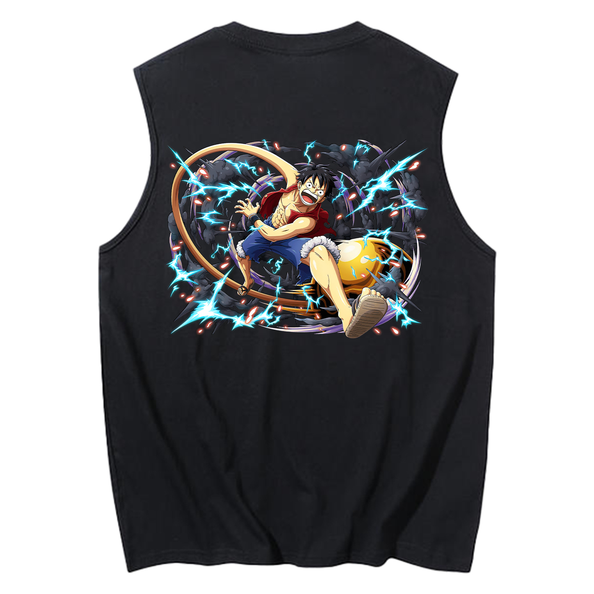 ワンピース モンキー・D・ルフィ ONE PIECE Monkey D. Luffy コットン100％タンクトップ（背面プリント）