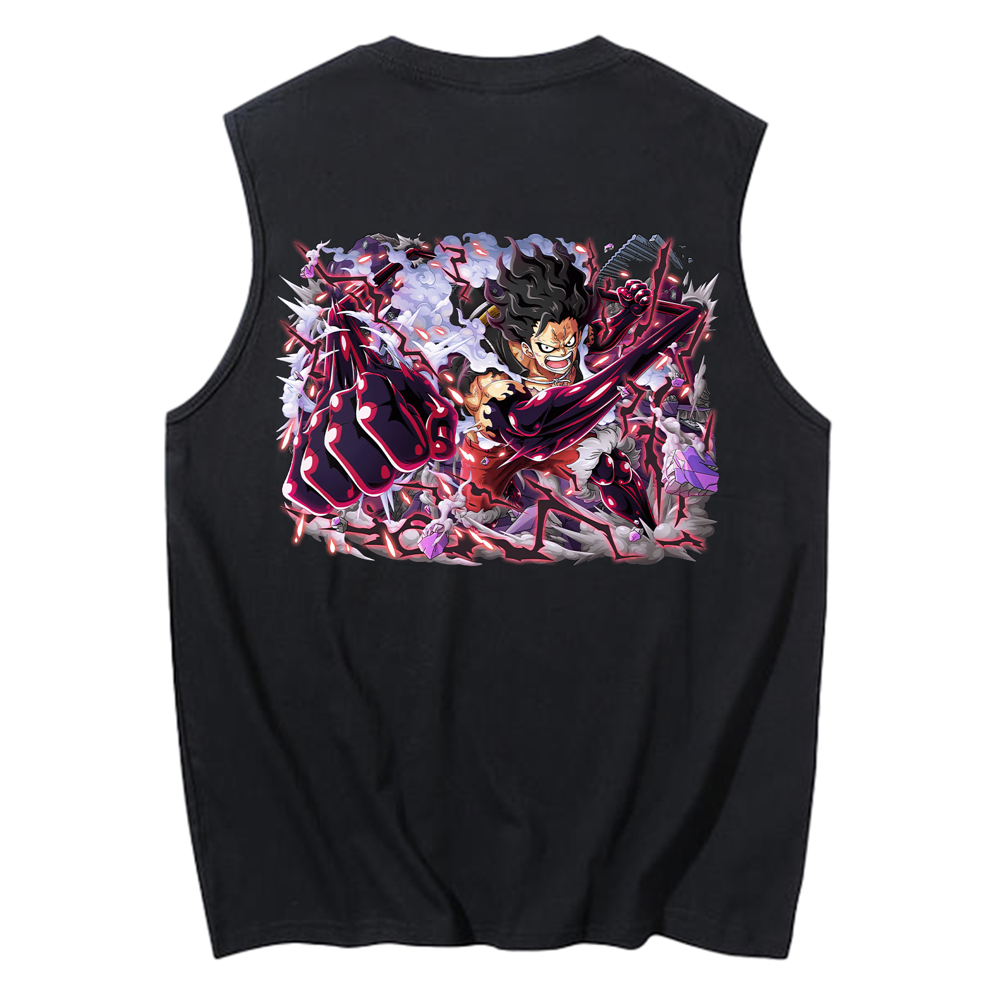 ワンピース モンキー・D・ルフィ ONE PIECE Monkey D. Luffy コットン100％タンクトップ（背面プリント）