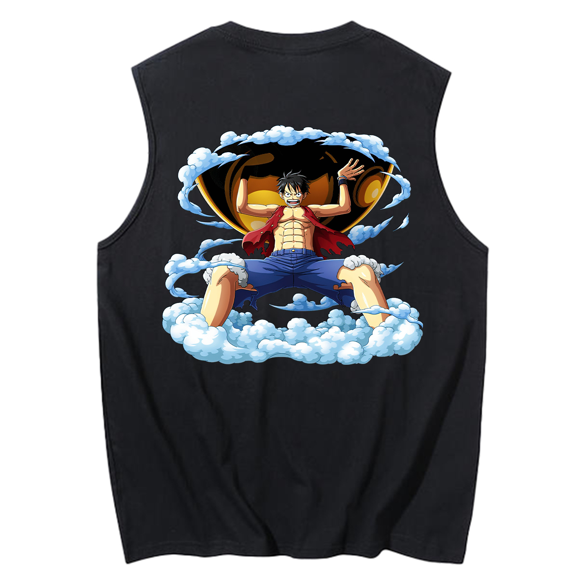 ワンピース モンキー・D・ルフィ ONE PIECE Monkey D. Luffy コットン100％タンクトップ（背面プリント）