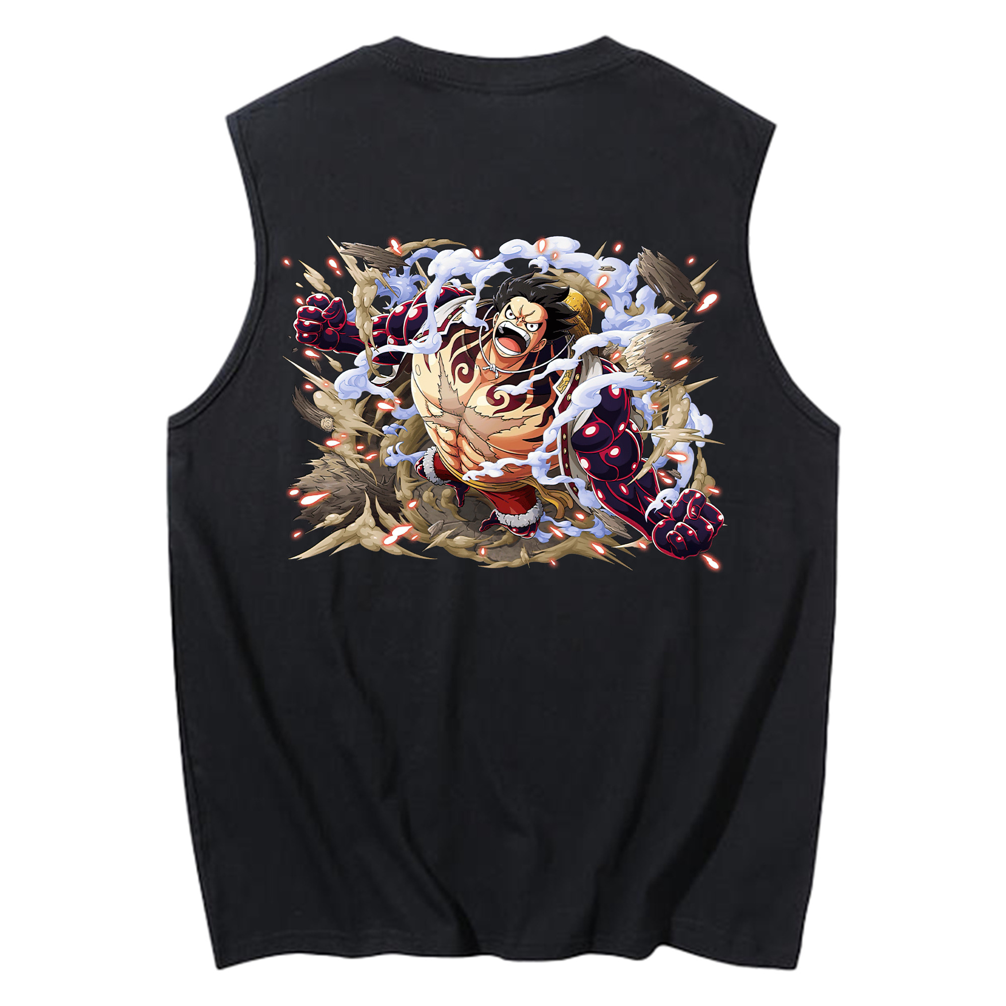 ワンピース モンキー・D・ルフィ ONE PIECE Monkey D. Luffy コットン100％タンクトップ（背面プリント）