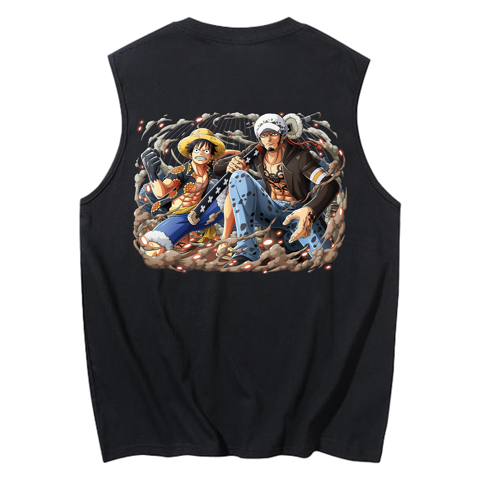 ワンピース モンキー・D・ルフィ ONE PIECE Monkey D. Luffy コットン100％タンクトップ（背面プリント）