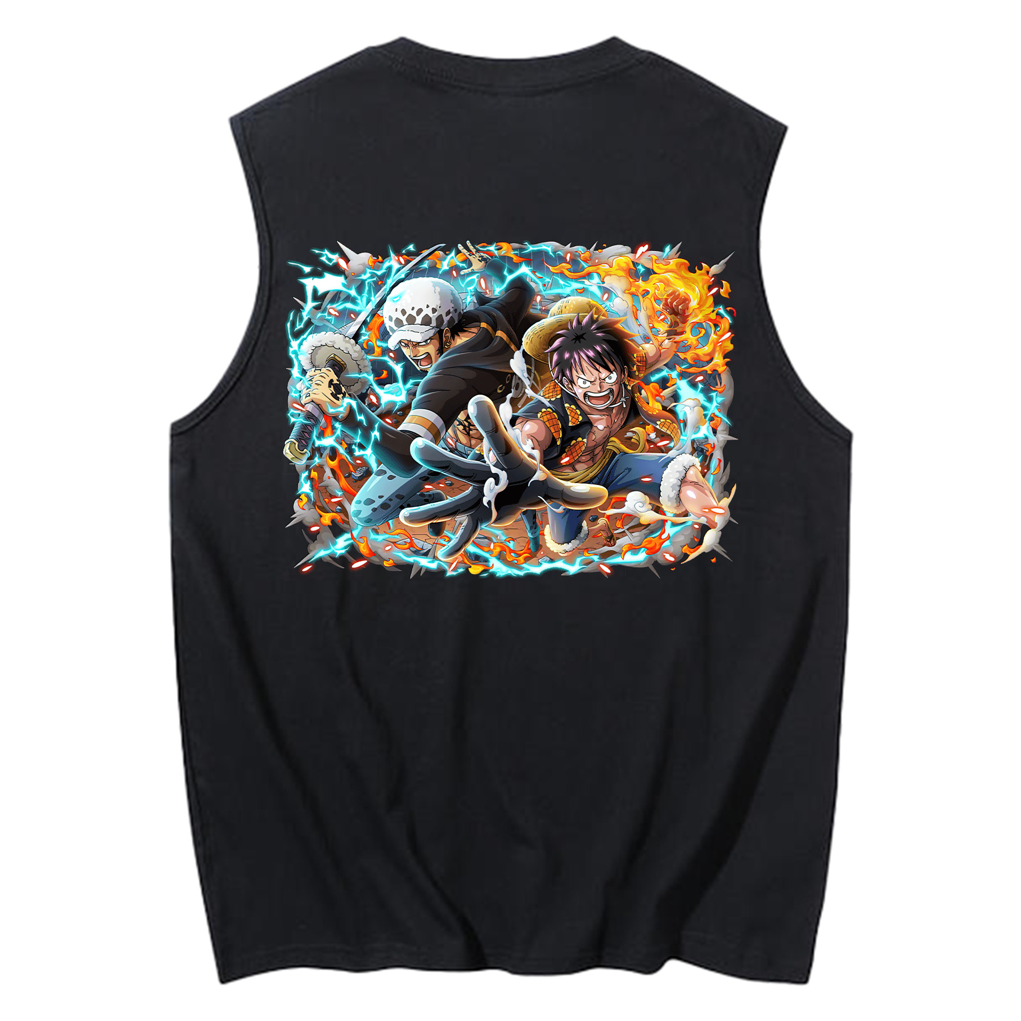 ワンピース モンキー・D・ルフィ ONE PIECE Monkey D. Luffy コットン100％タンクトップ（背面プリント）