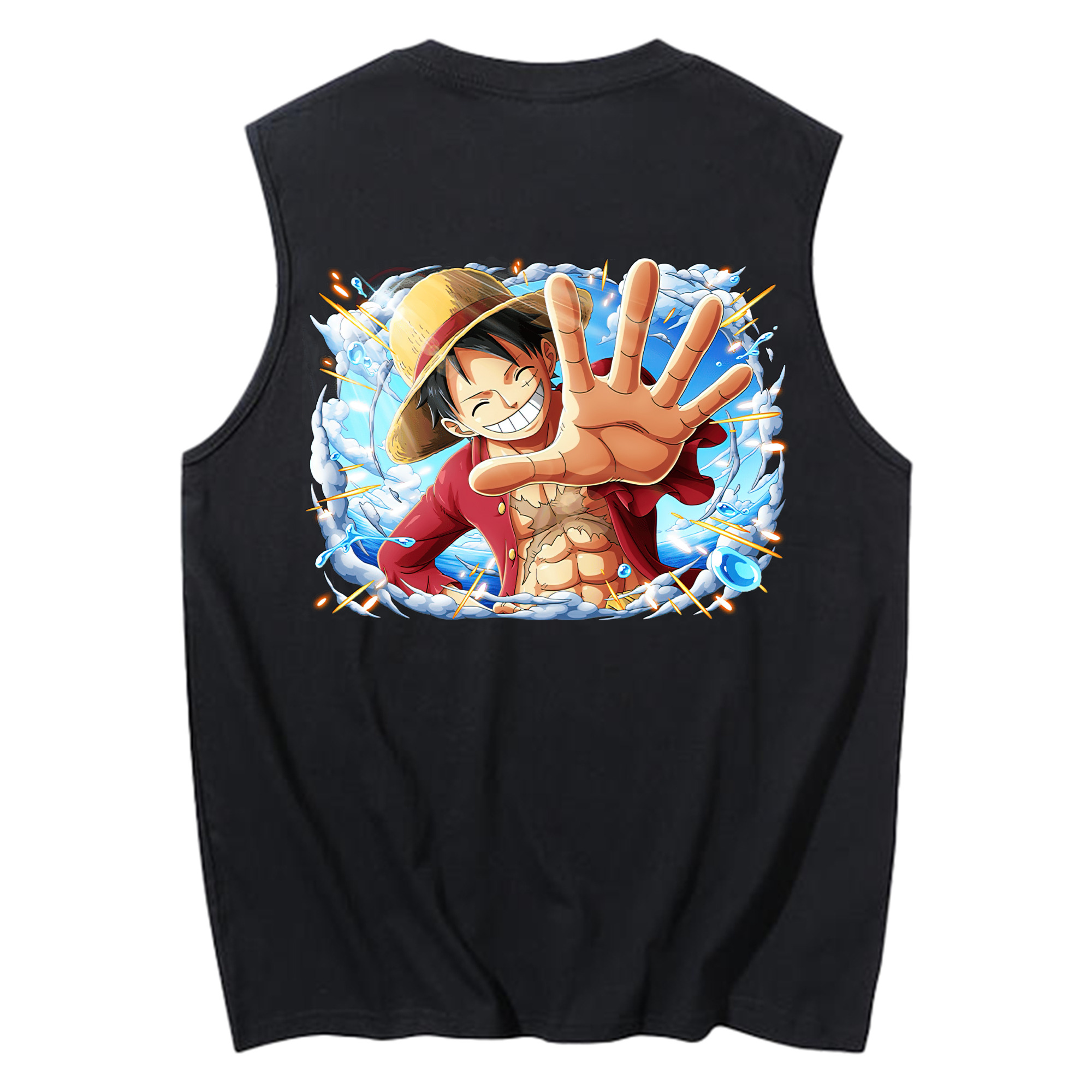 ワンピース モンキー・D・ルフィ ONE PIECE Monkey D. Luffy コットン100％タンクトップ（背面プリント）