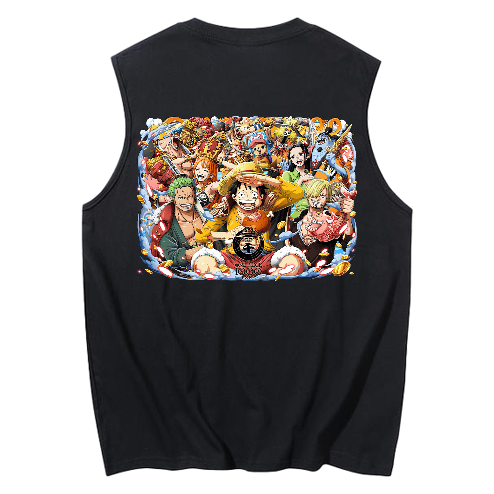 ワンピース モンキー・D・ルフィ ONE PIECE Monkey D. Luffy コットン100％タンクトップ（背面プリント）