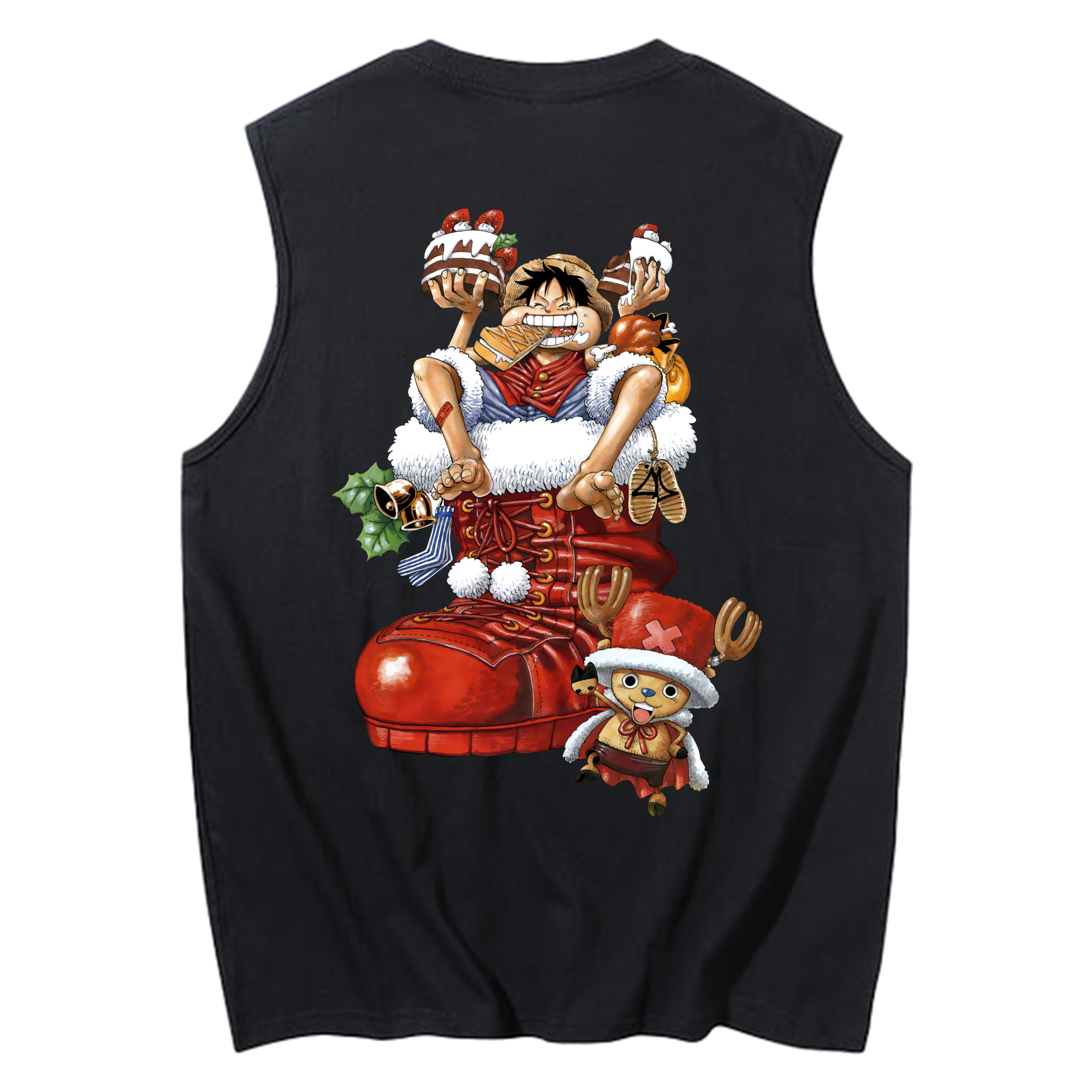 ワンピース モンキー・D・ルフィ ONE PIECE Monkey D. Luffy コットン100％タンクトップ（背面プリント）