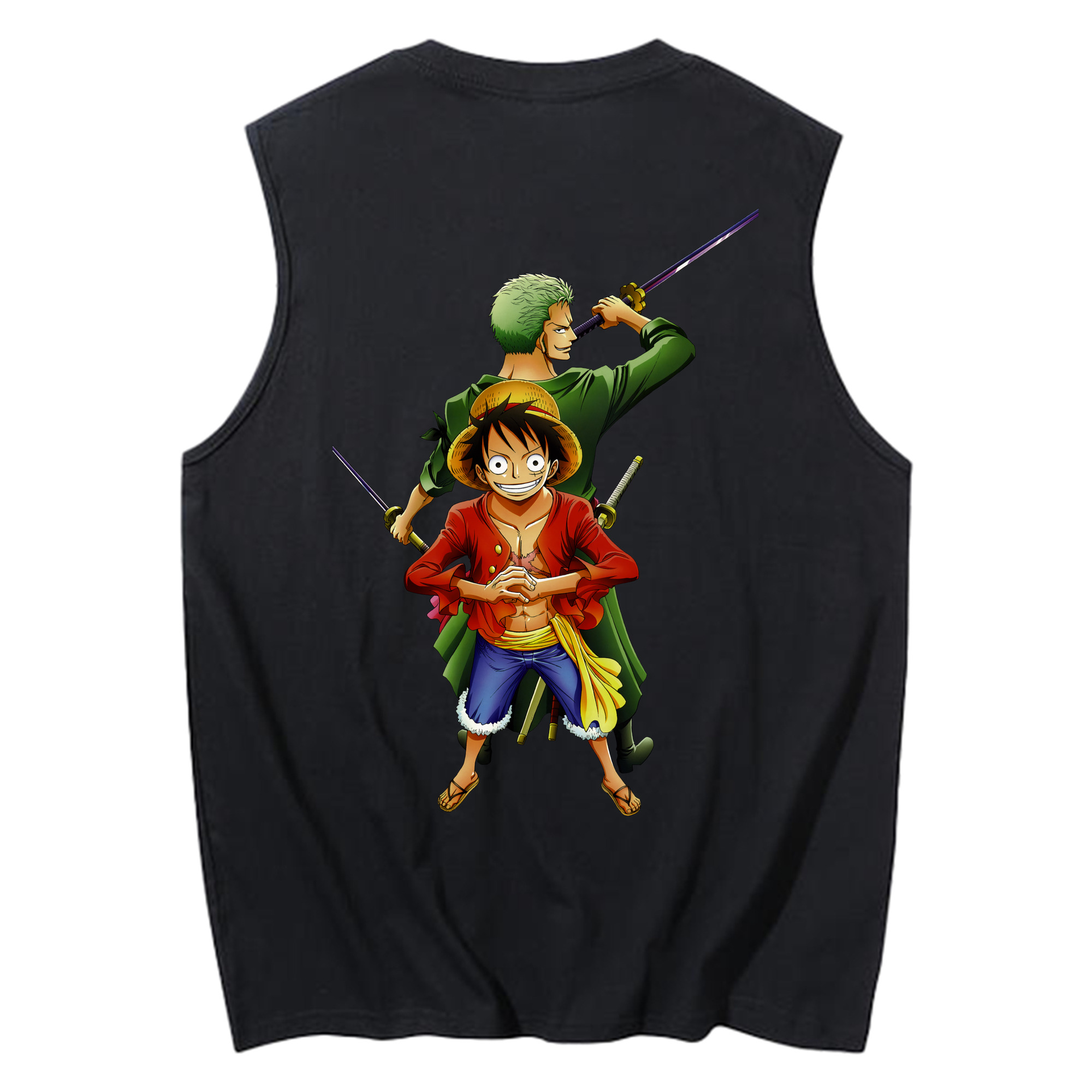 ワンピース モンキー・D・ルフィ ONE PIECE Monkey D. Luffy コットン100％タンクトップ（背面プリント）