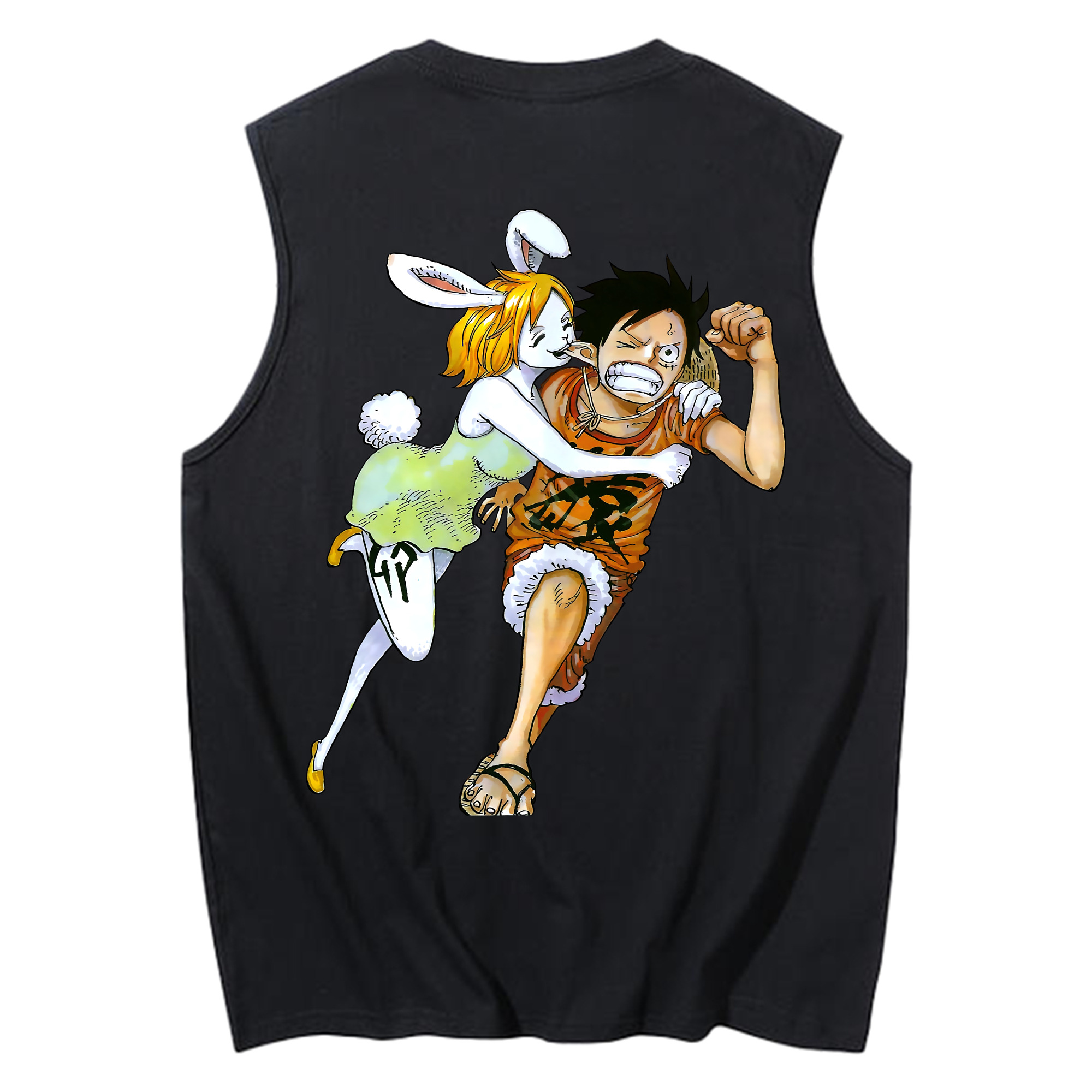 ワンピース モンキー・D・ルフィ ONE PIECE Monkey D. Luffy コットン100％タンクトップ（背面プリント）