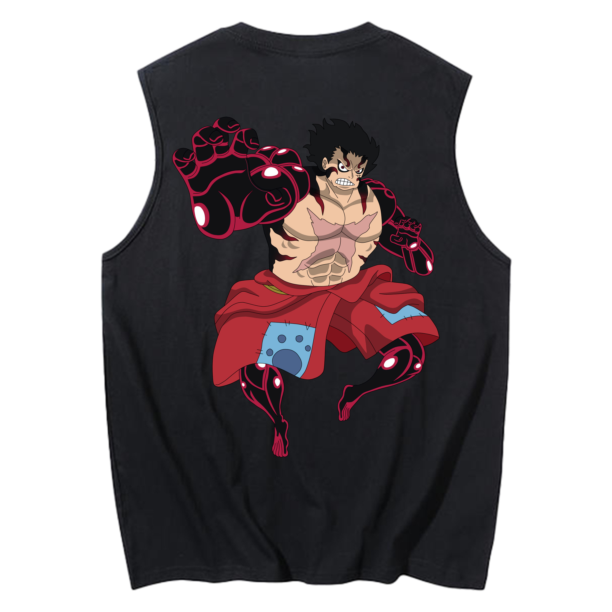 ワンピース モンキー・D・ルフィ ONE PIECE Monkey D. Luffy コットン100％タンクトップ（背面プリント）