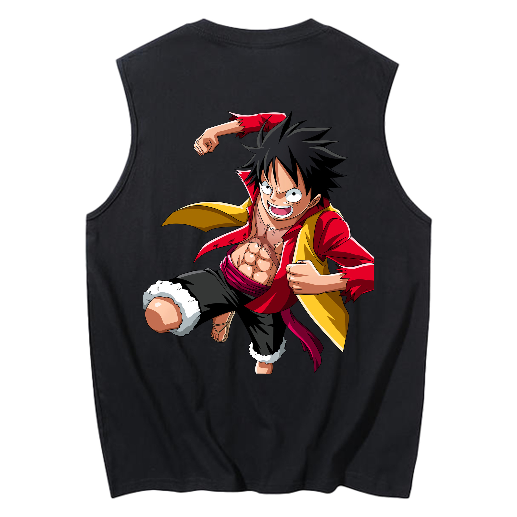 ワンピース モンキー・D・ルフィ ONE PIECE Monkey D. Luffy コットン100％タンクトップ（背面プリント）