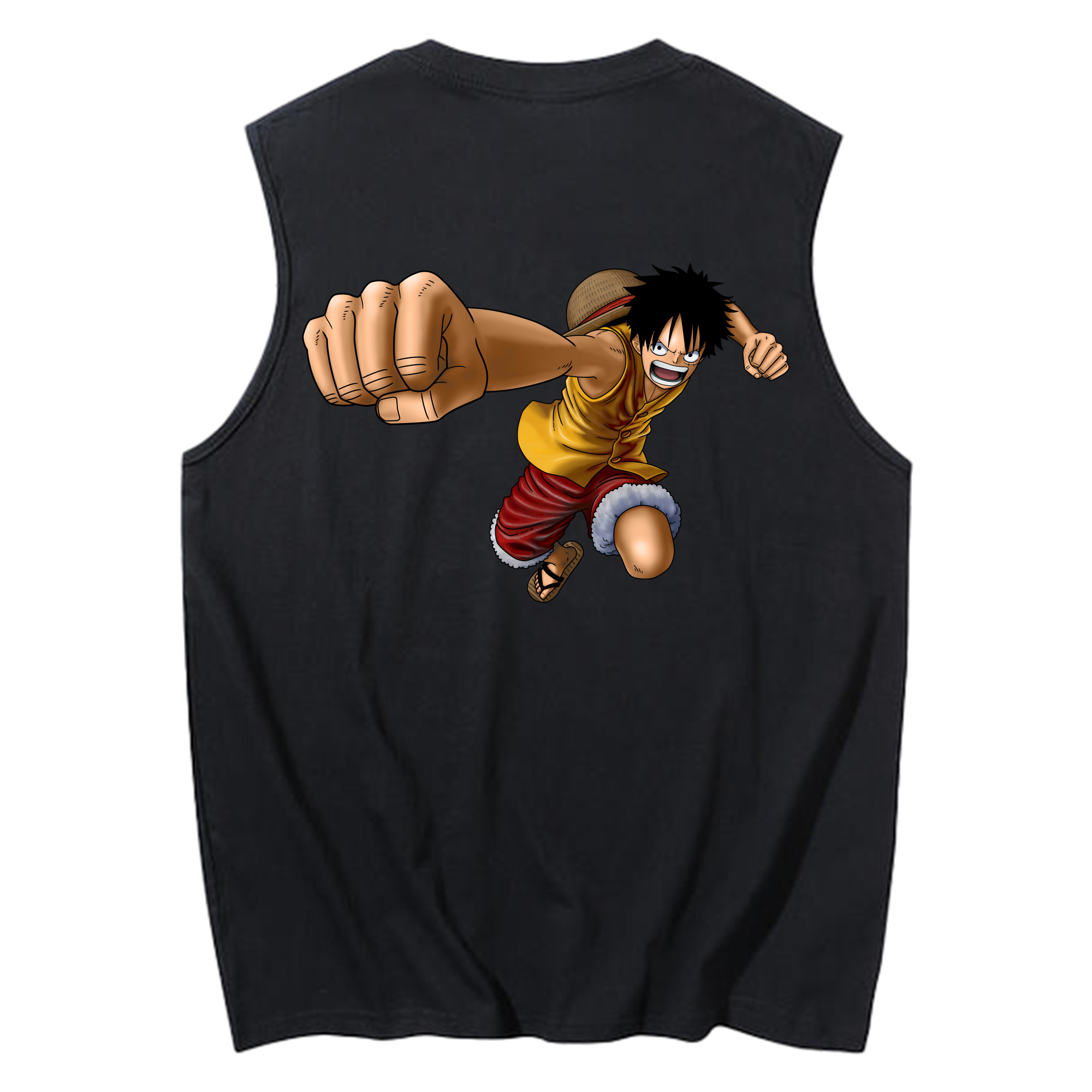 ワンピース モンキー・D・ルフィ ONE PIECE Monkey D. Luffy コットン100％タンクトップ（背面プリント）