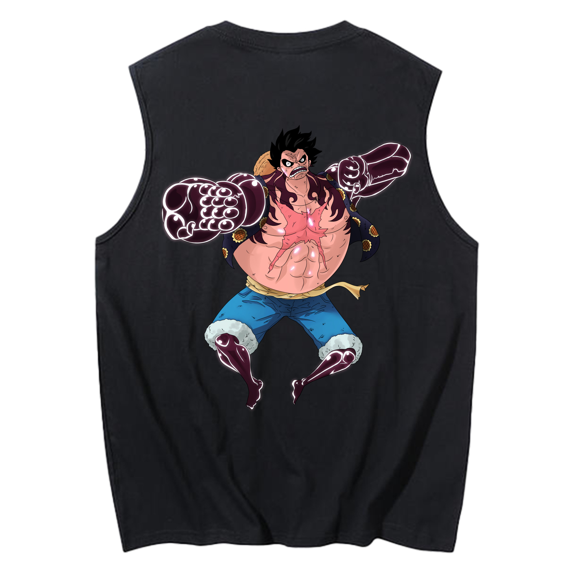 ワンピース モンキー・D・ルフィ ONE PIECE Monkey D. Luffy コットン100％タンクトップ（背面プリント）