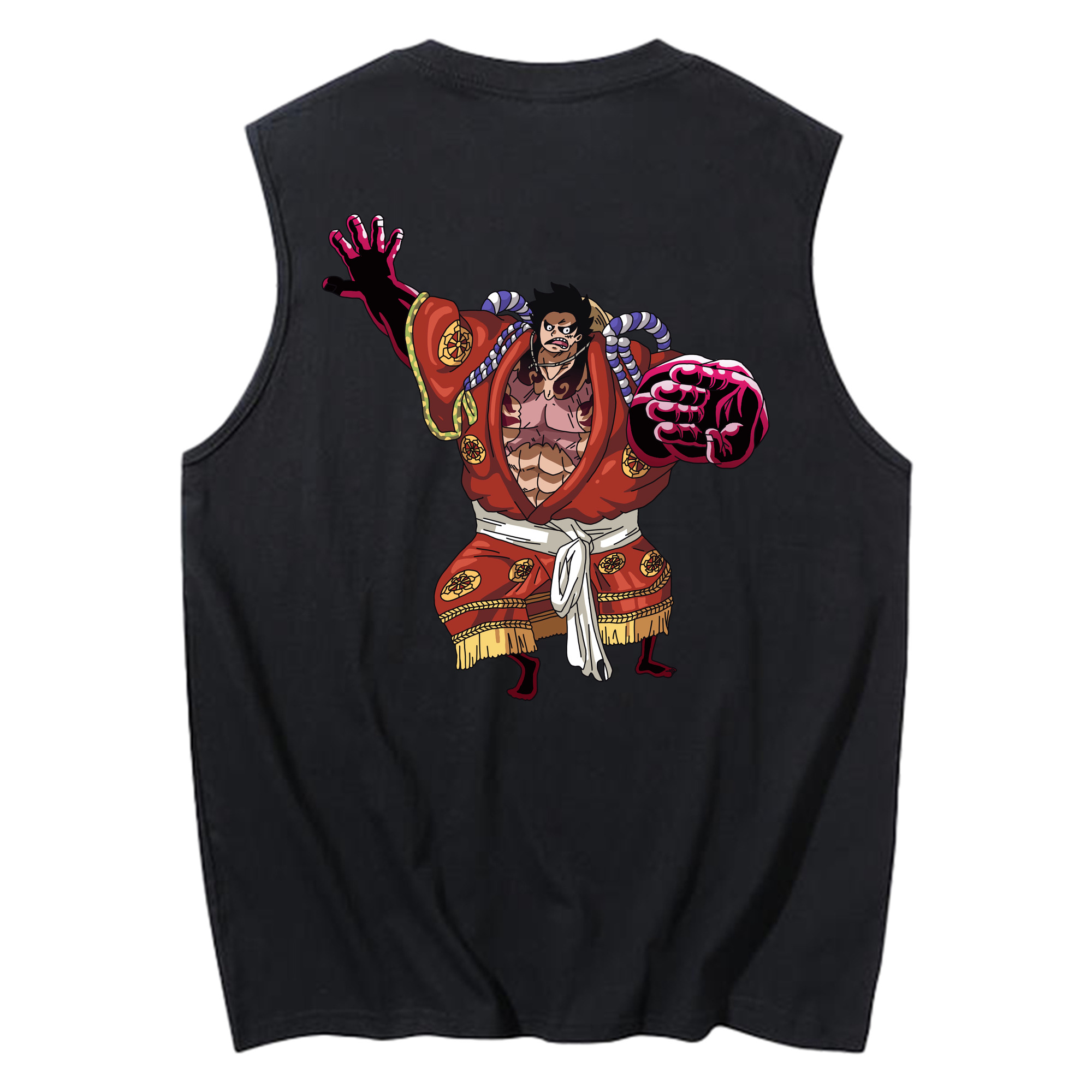 ワンピース モンキー・D・ルフィ ONE PIECE Monkey D. Luffy コットン100％タンクトップ（背面プリント）