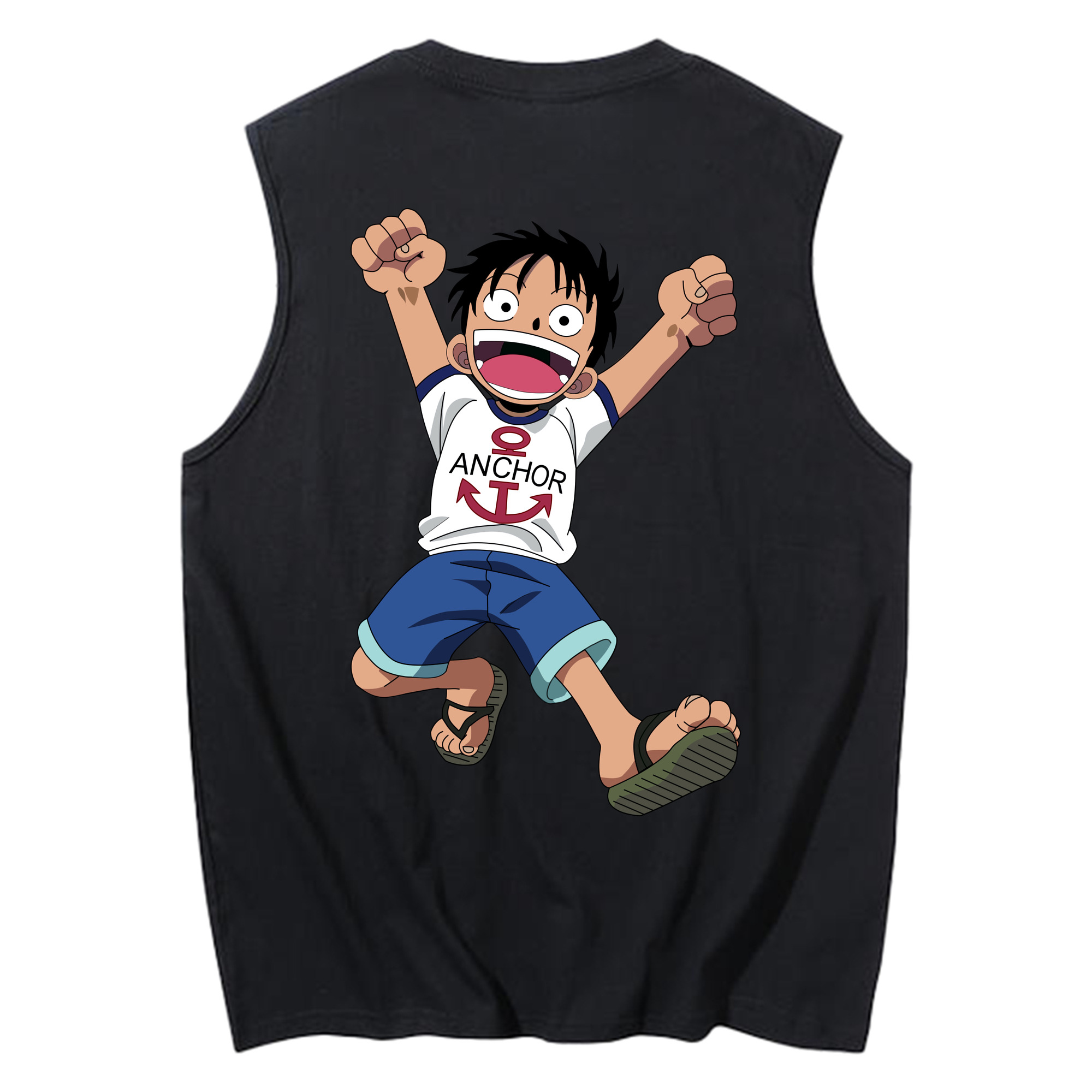 ワンピース モンキー・D・ルフィ ONE PIECE Monkey D. Luffy コットン100％タンクトップ（背面プリント）