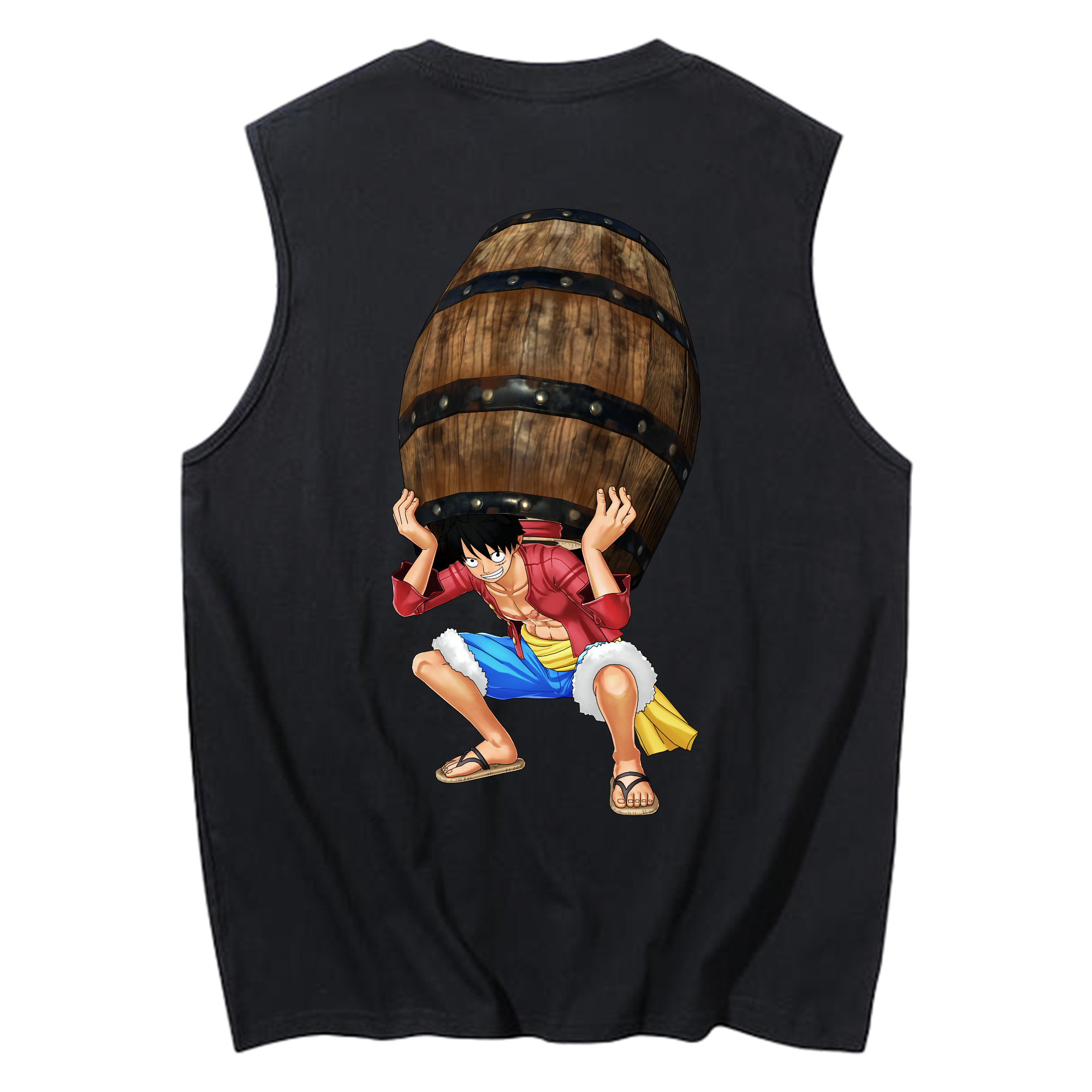 ワンピース モンキー・D・ルフィ ONE PIECE Monkey D. Luffy コットン100％タンクトップ（背面プリント）