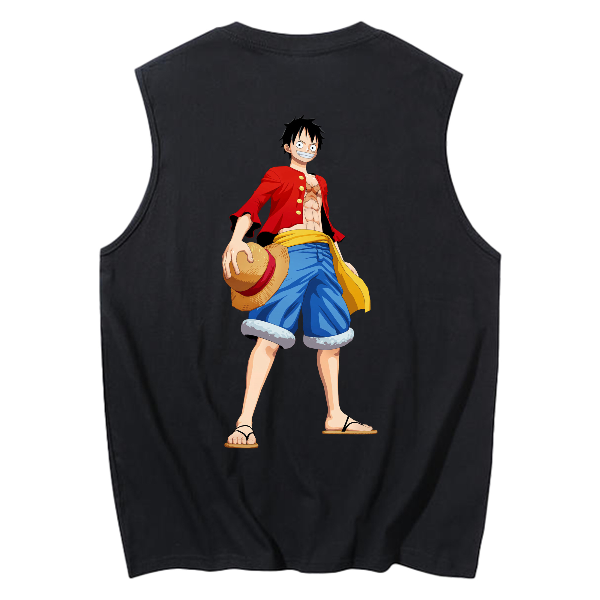 ワンピース モンキー・D・ルフィ ONE PIECE Monkey D. Luffy コットン100％タンクトップ（背面プリント）