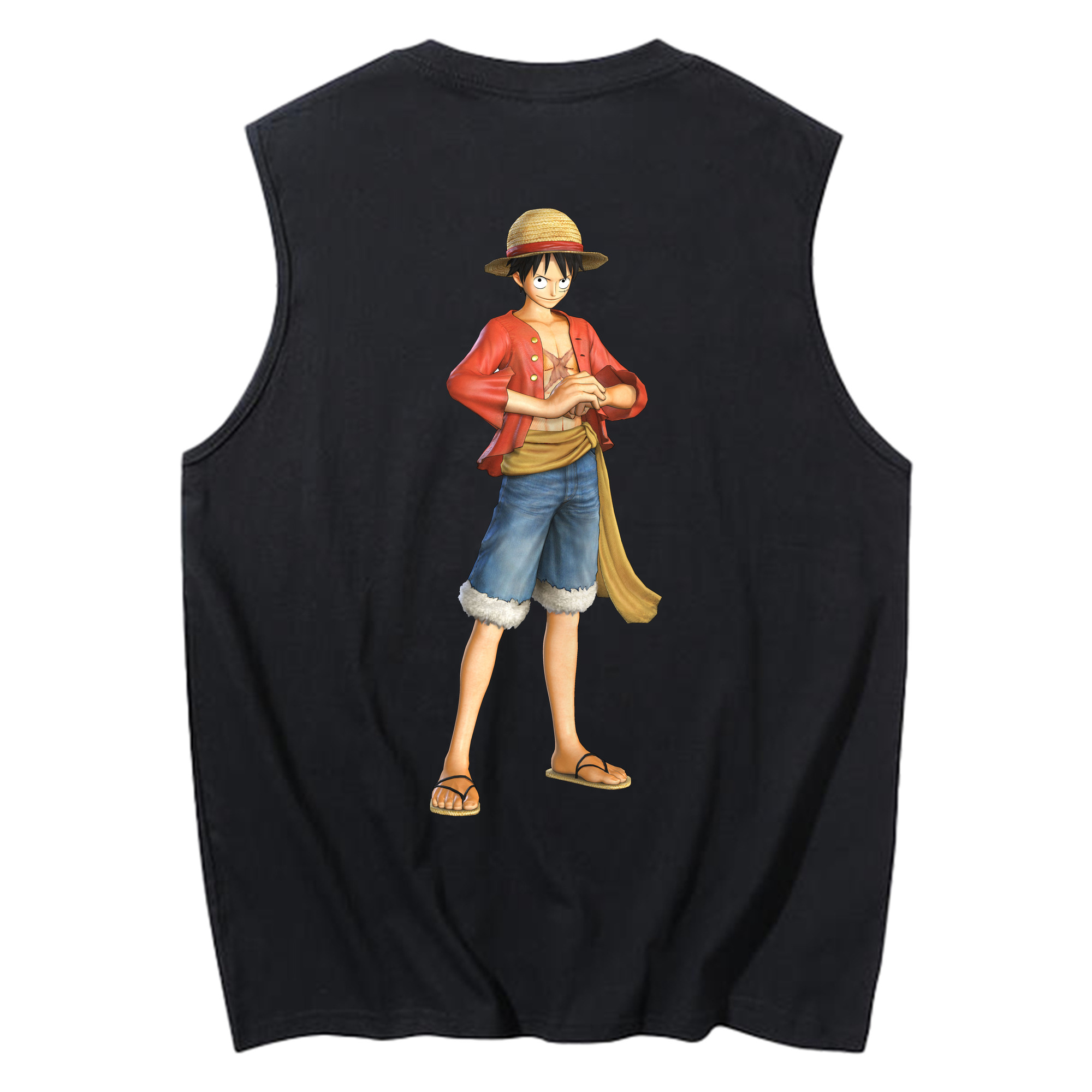 ワンピース モンキー・D・ルフィ ONE PIECE Monkey D. Luffy コットン100％タンクトップ（背面プリント）