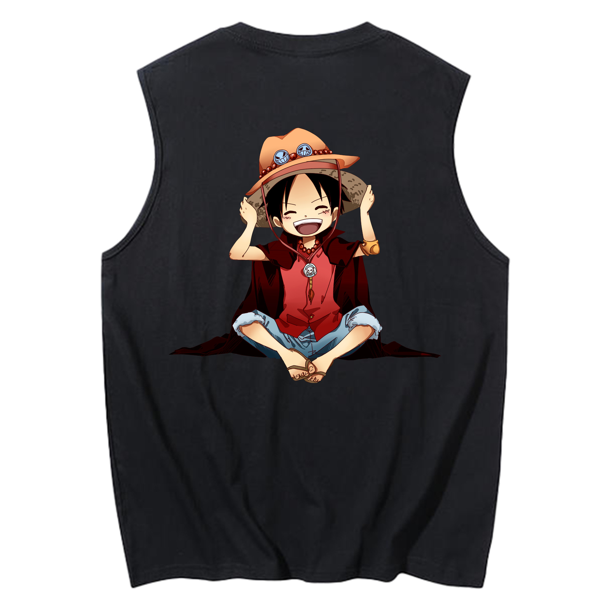ワンピース モンキー・D・ルフィ ONE PIECE Monkey D. Luffy コットン100％タンクトップ（背面プリント）