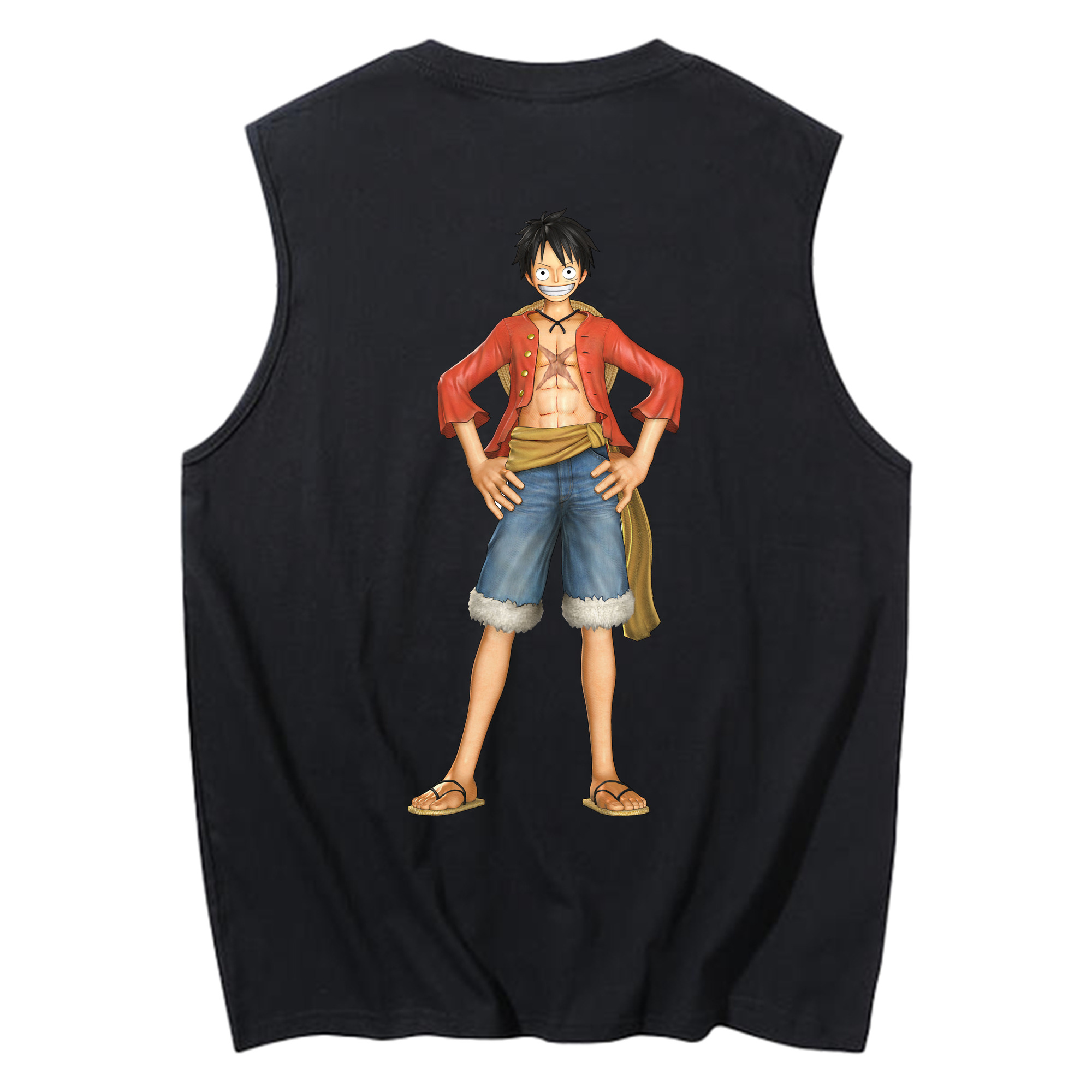 ワンピース モンキー・D・ルフィ ONE PIECE Monkey D. Luffy コットン100％タンクトップ（背面プリント）