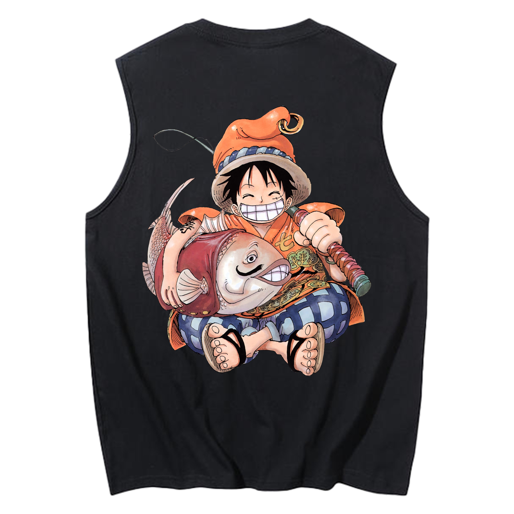 ワンピース モンキー・D・ルフィ ONE PIECE Monkey D. Luffy コットン100％タンクトップ（背面プリント）