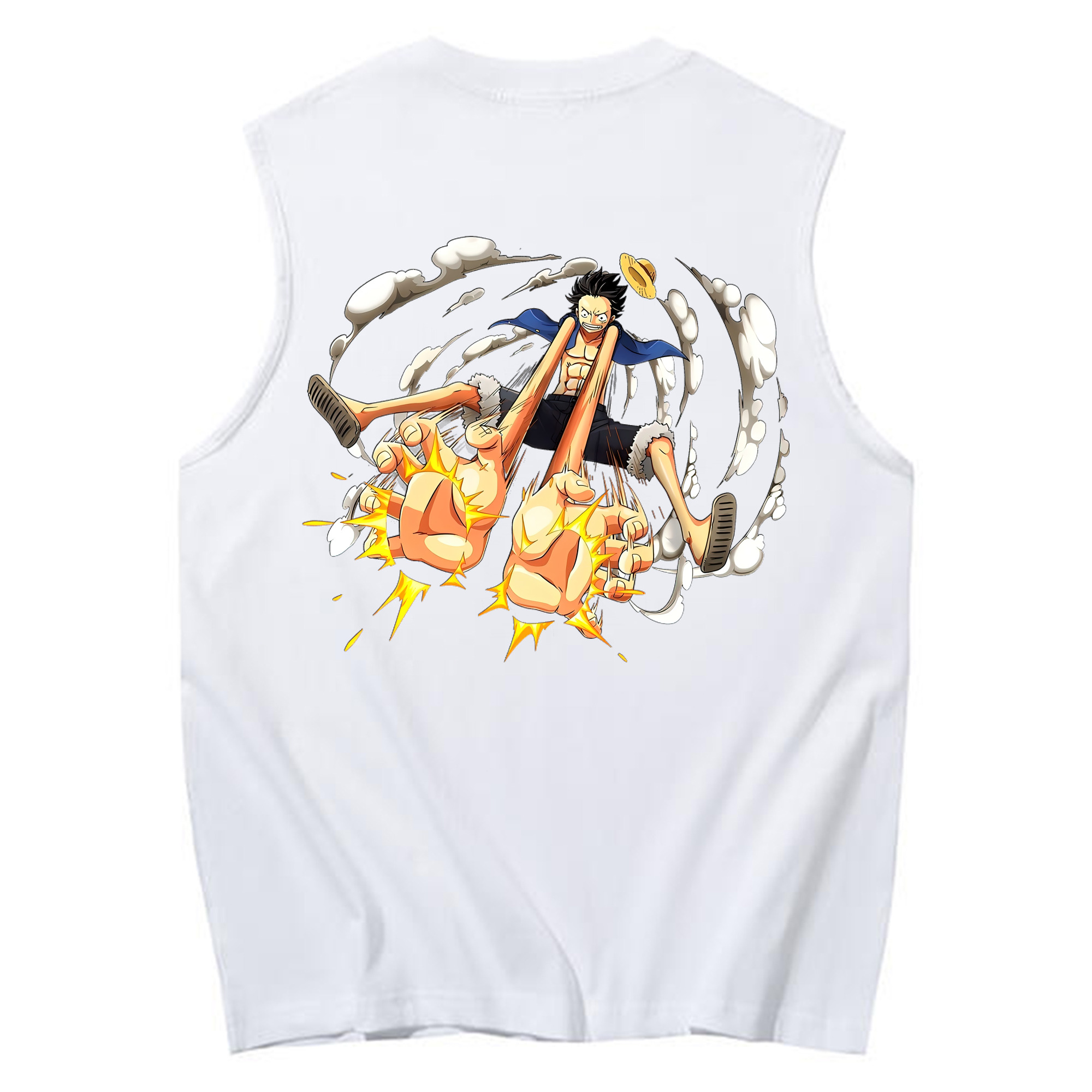 ワンピース モンキー・D・ルフィ ONE PIECE Monkey D. Luffy コットン100％タンクトップ（背面プリント）