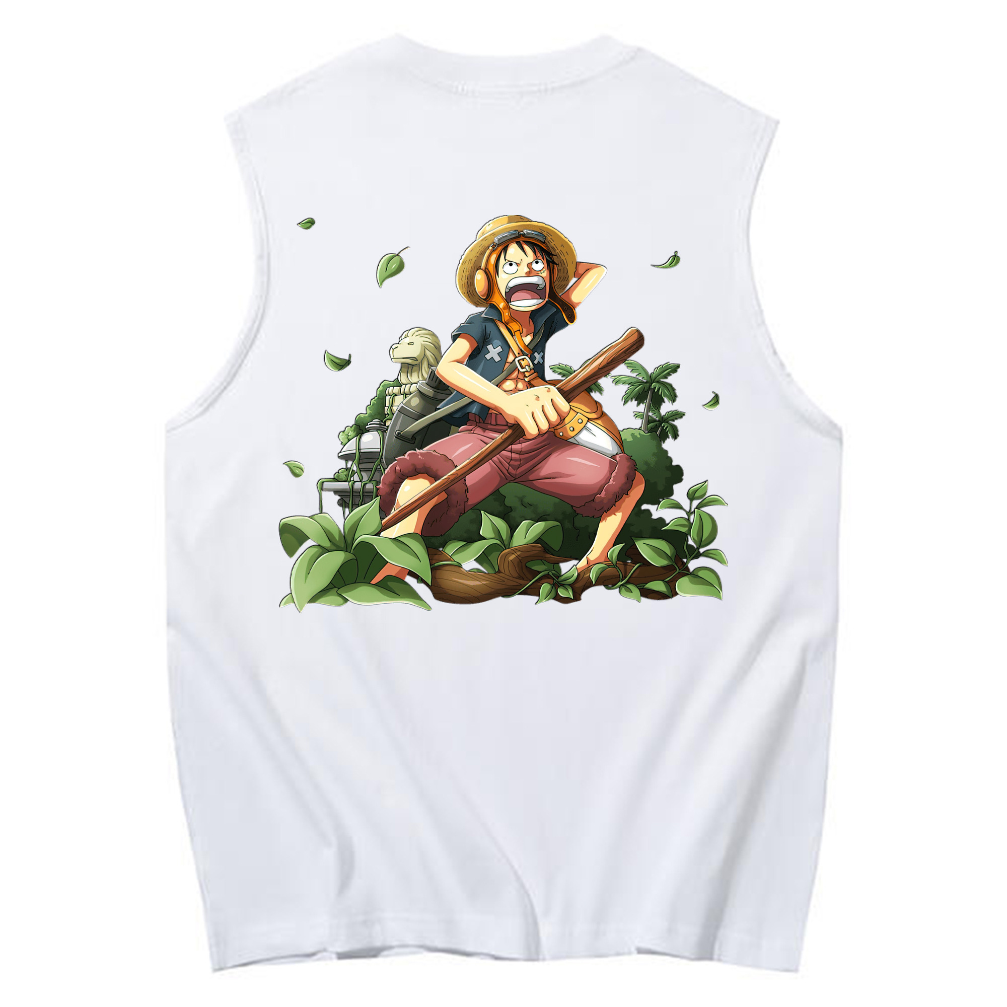 ワンピース モンキー・D・ルフィ ONE PIECE Monkey D. Luffy コットン100％タンクトップ（背面プリント）