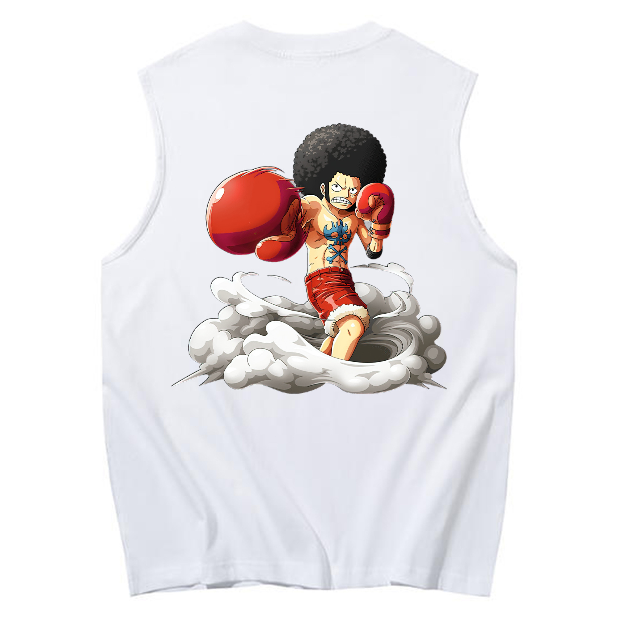 ワンピース モンキー・D・ルフィ ONE PIECE Monkey D. Luffy コットン100％タンクトップ（背面プリント）