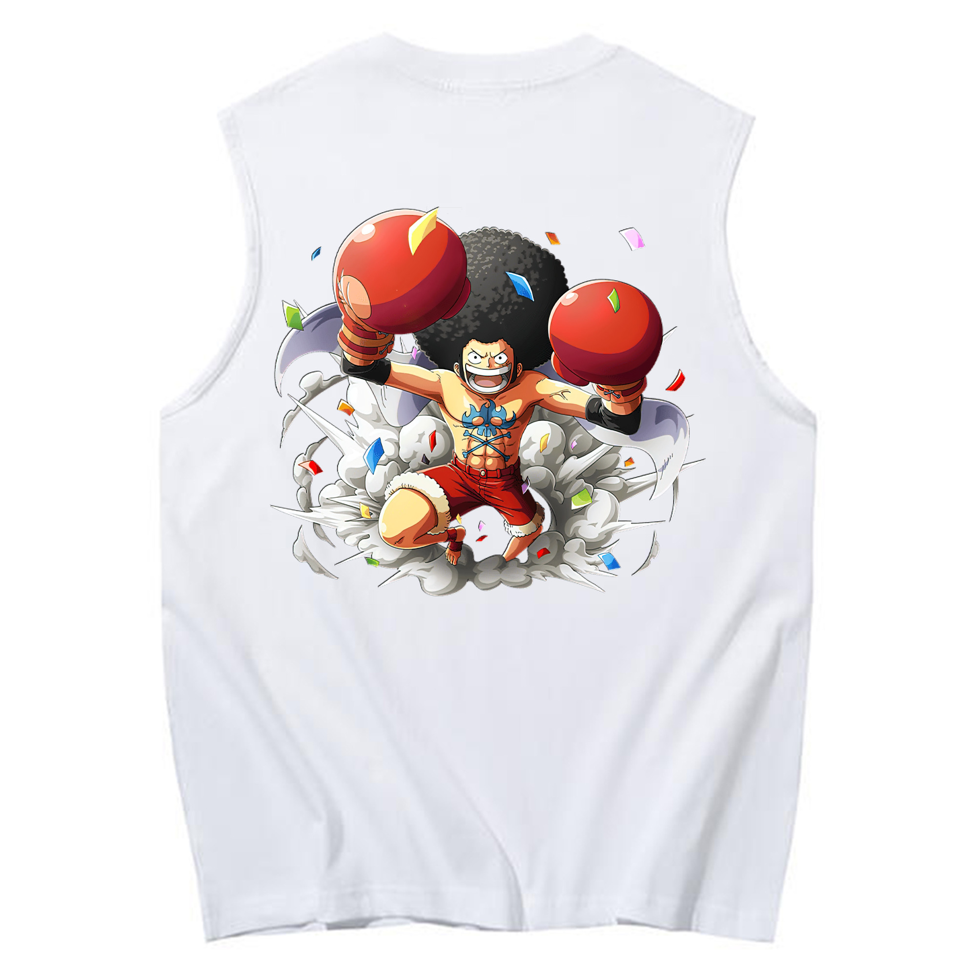 ワンピース モンキー・D・ルフィ ONE PIECE Monkey D. Luffy コットン100％タンクトップ（背面プリント）
