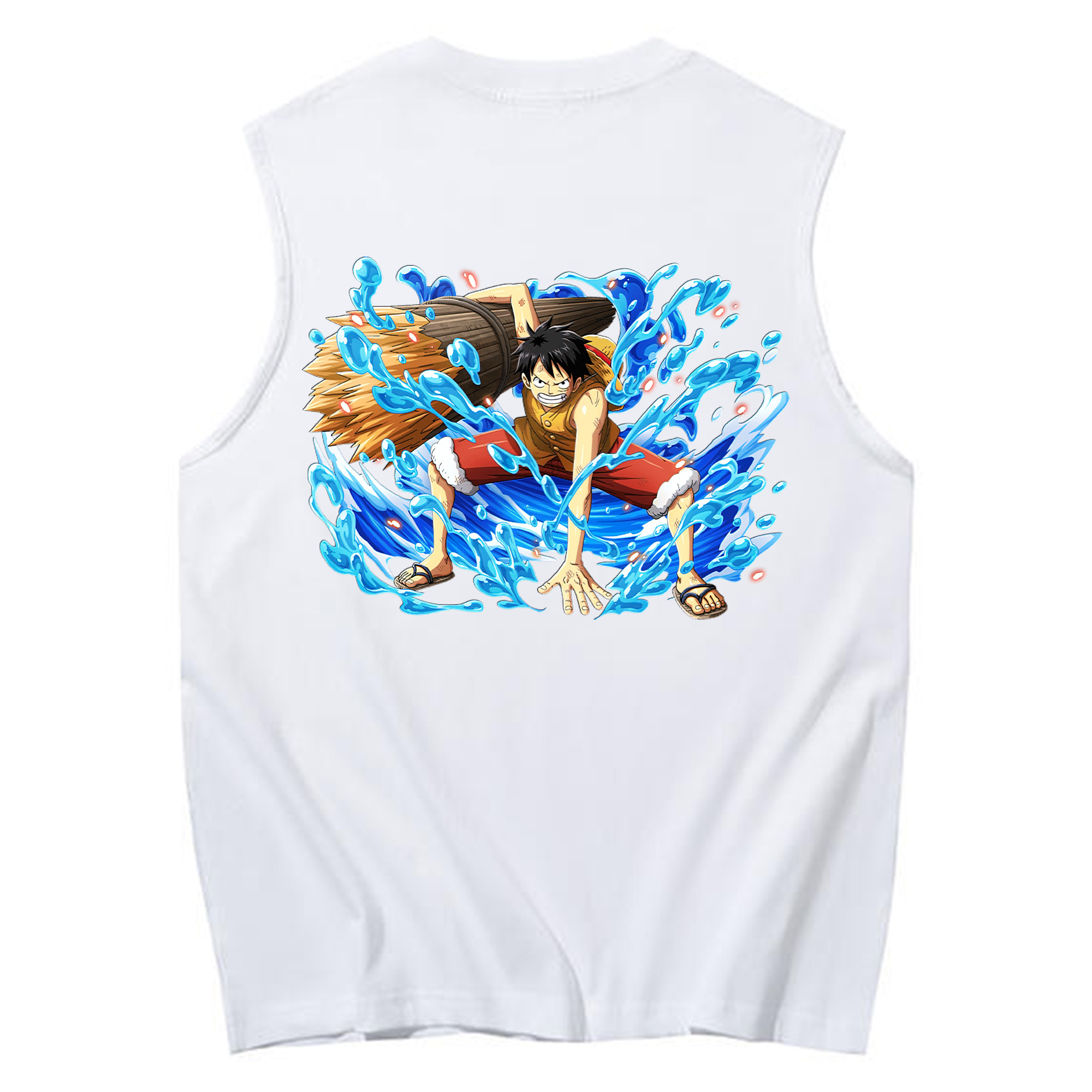 ワンピース モンキー・D・ルフィ ONE PIECE Monkey D. Luffy コットン100％タンクトップ（背面プリント）