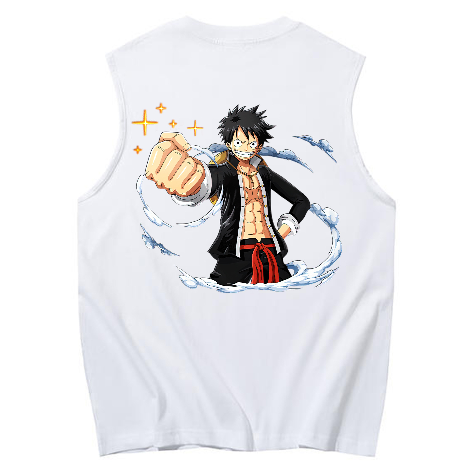 ワンピース モンキー・D・ルフィ ONE PIECE Monkey D. Luffy コットン100％タンクトップ（背面プリント）