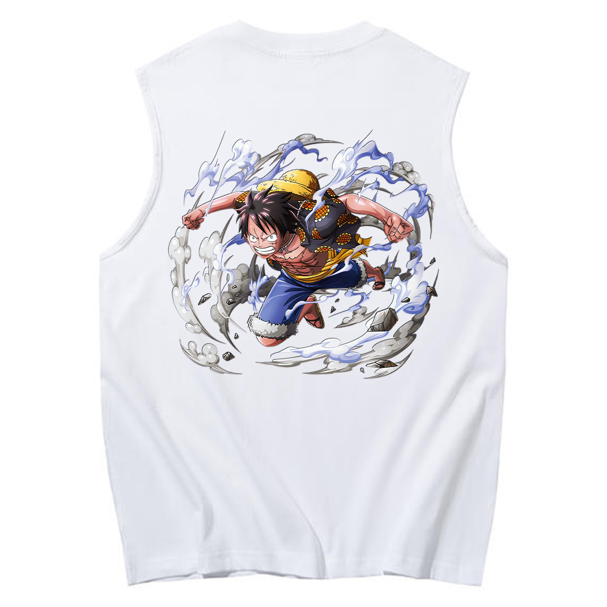 （画像用） ワンピース モンキー・D・ルフィ ONE PIECE Monkey D. Luffy コットン100％タンクトップ（背面プリント）