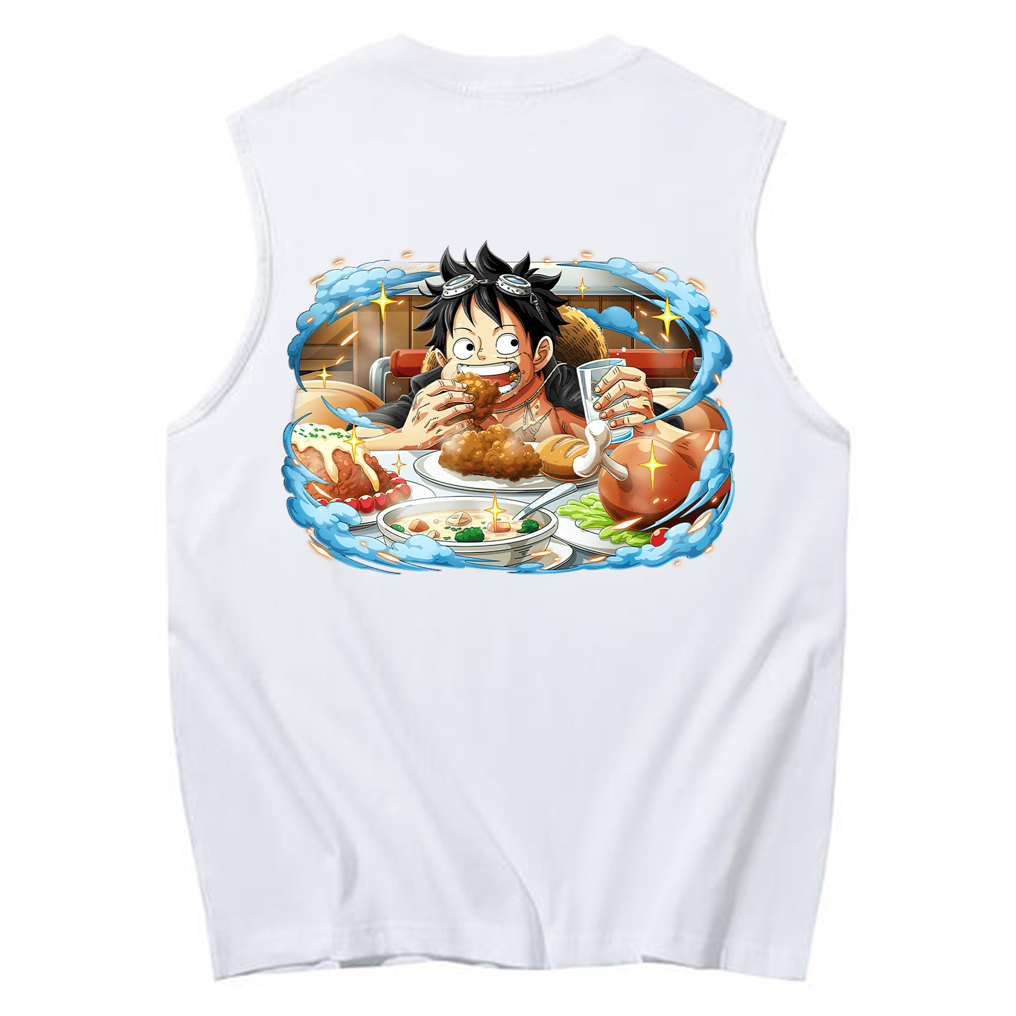 ワンピース モンキー・D・ルフィ ONE PIECE Monkey D. Luffy コットン100％タンクトップ（背面プリント）