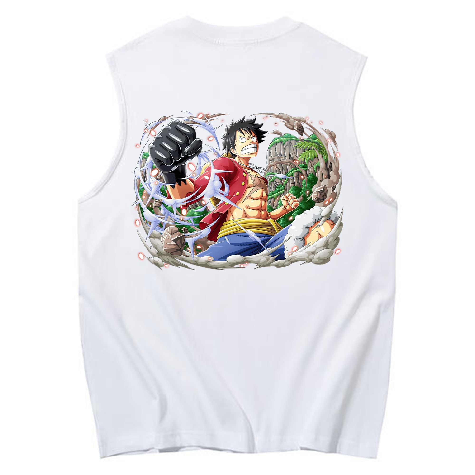 ワンピース モンキー・D・ルフィ ONE PIECE Monkey D. Luffy コットン100％タンクトップ（背面プリント）