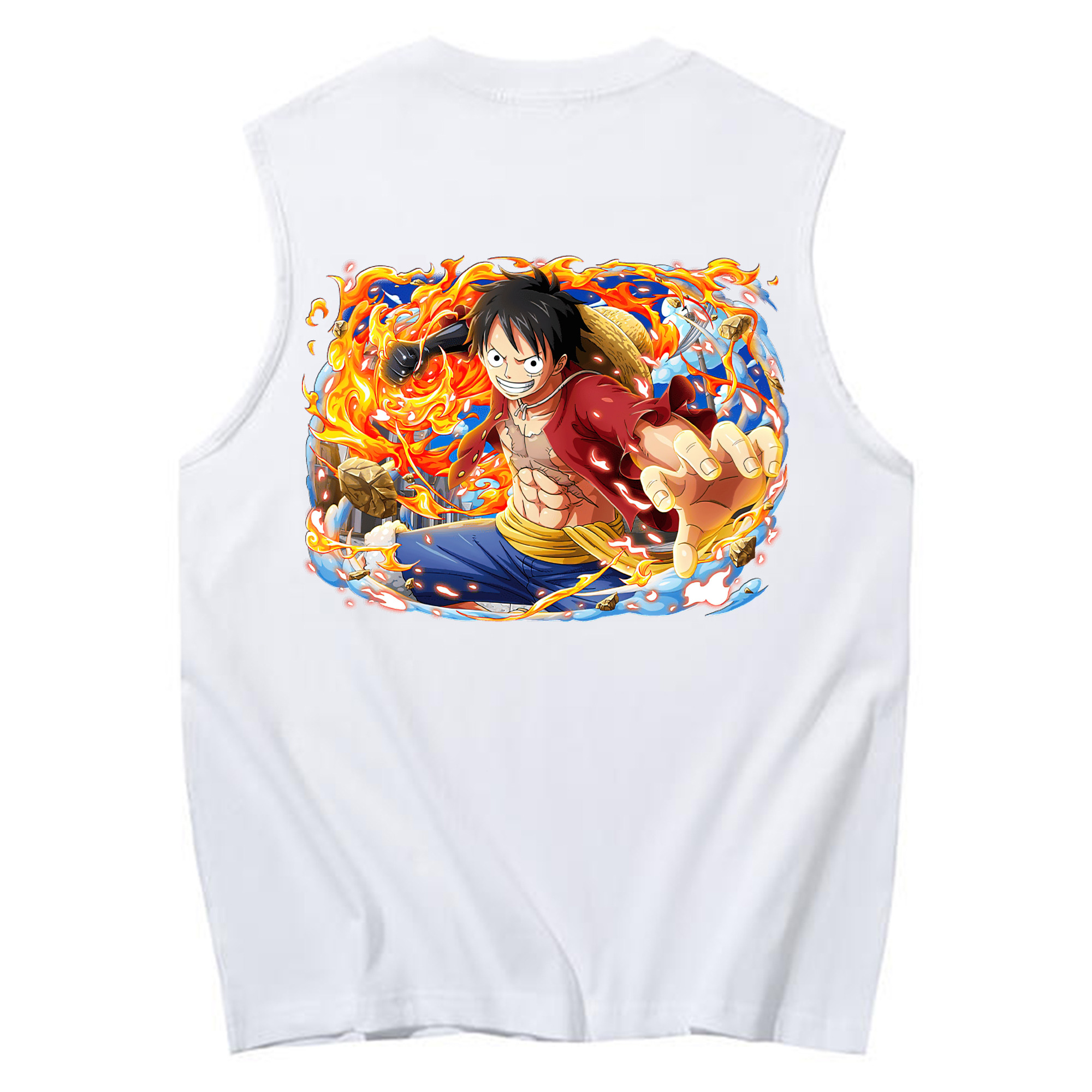 ワンピース モンキー・D・ルフィ ONE PIECE Monkey D. Luffy コットン100％タンクトップ（背面プリント）