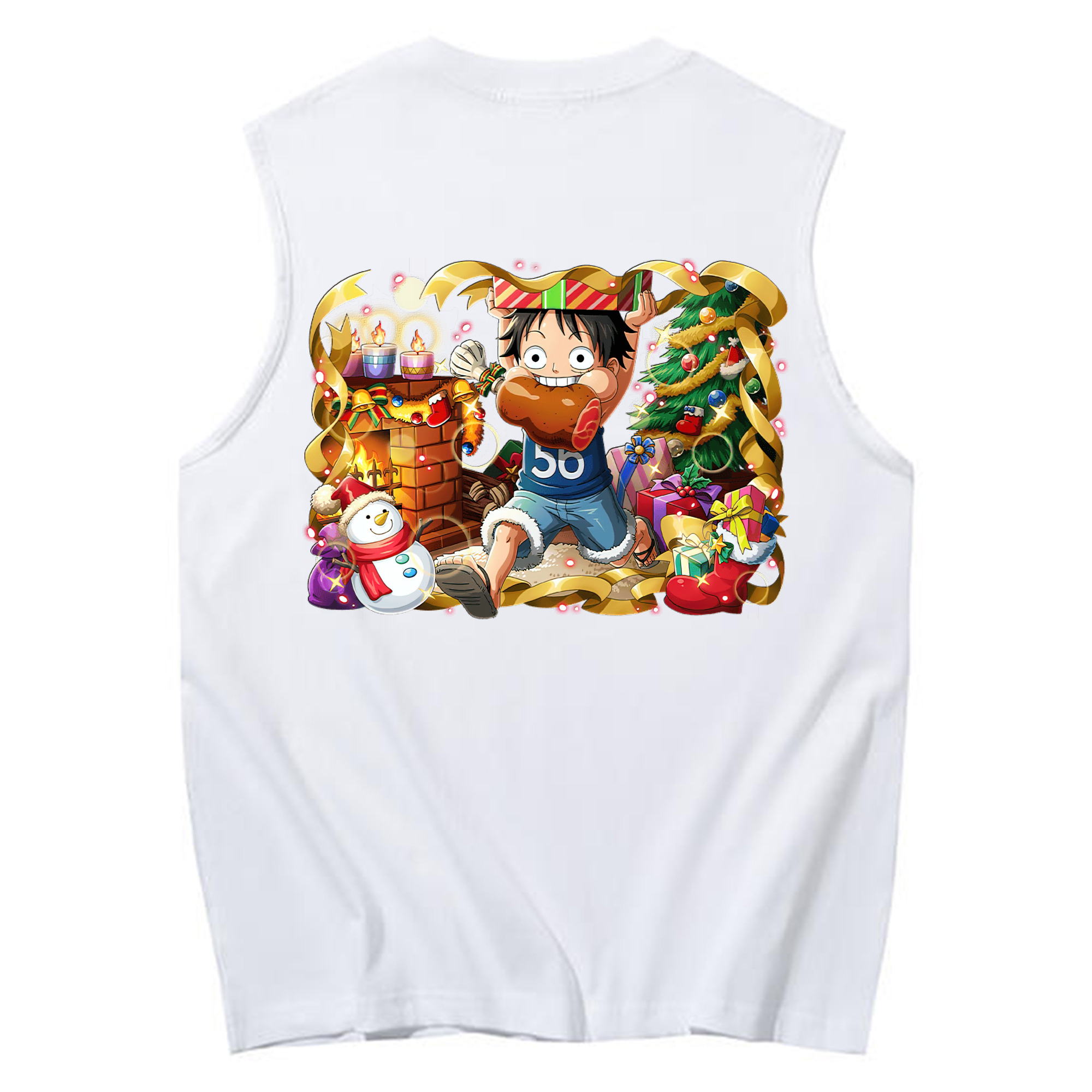 ワンピース モンキー・D・ルフィ ONE PIECE Monkey D. Luffy コットン100％タンクトップ（背面プリント）